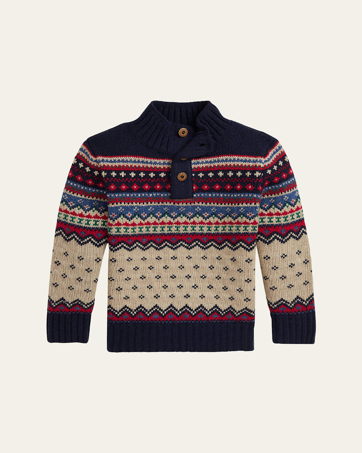 Boy's Nordic-Inspired Pullover Sweater, Size 2-7