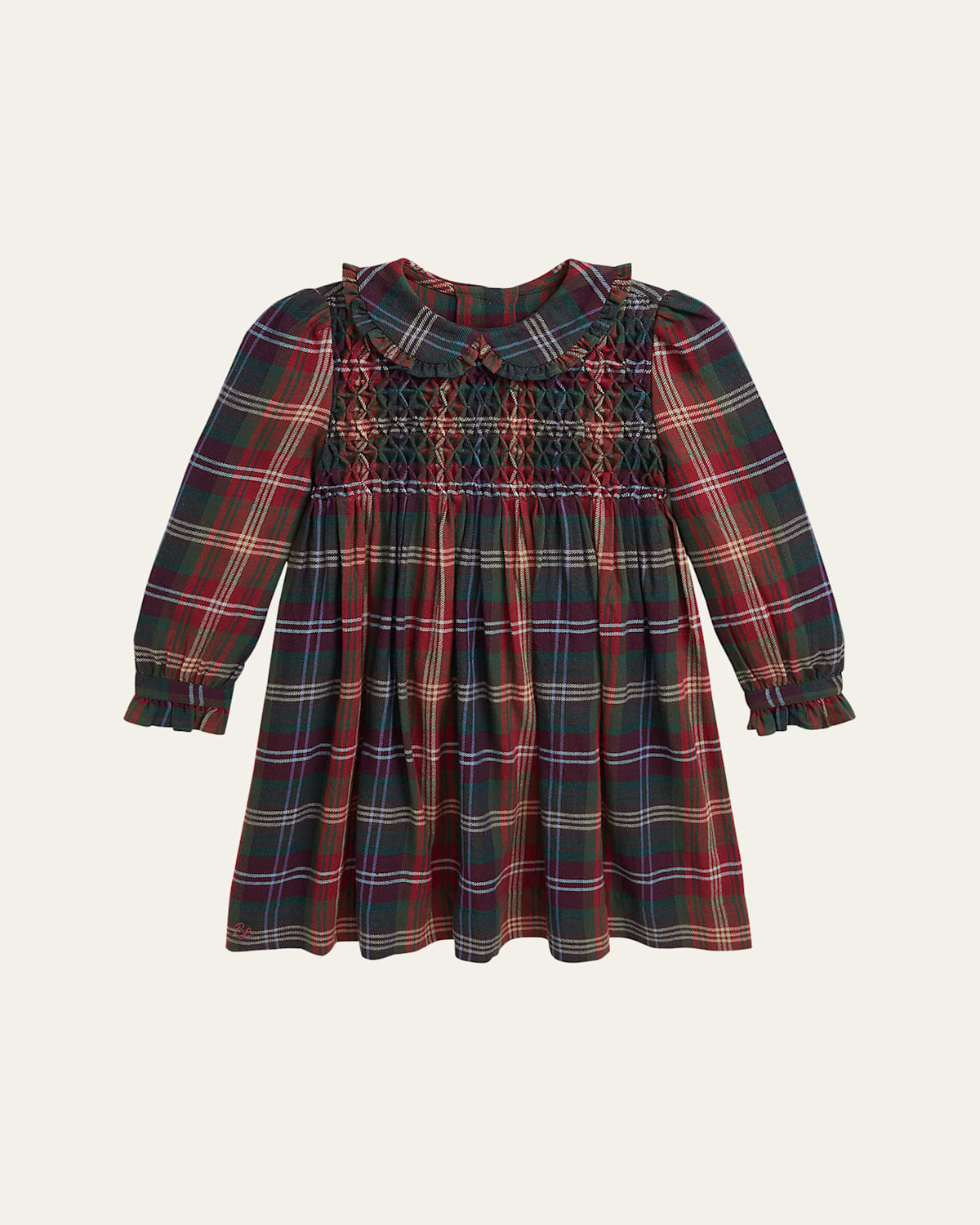 Girl's Smocked Tartan-Print Dress, Size 2-6X