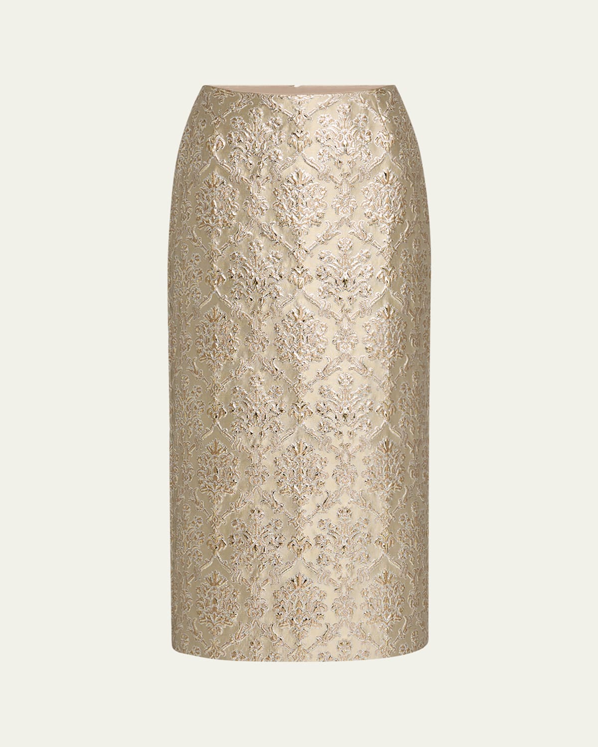 Metallic Brocade Maxi Pencil Skirt