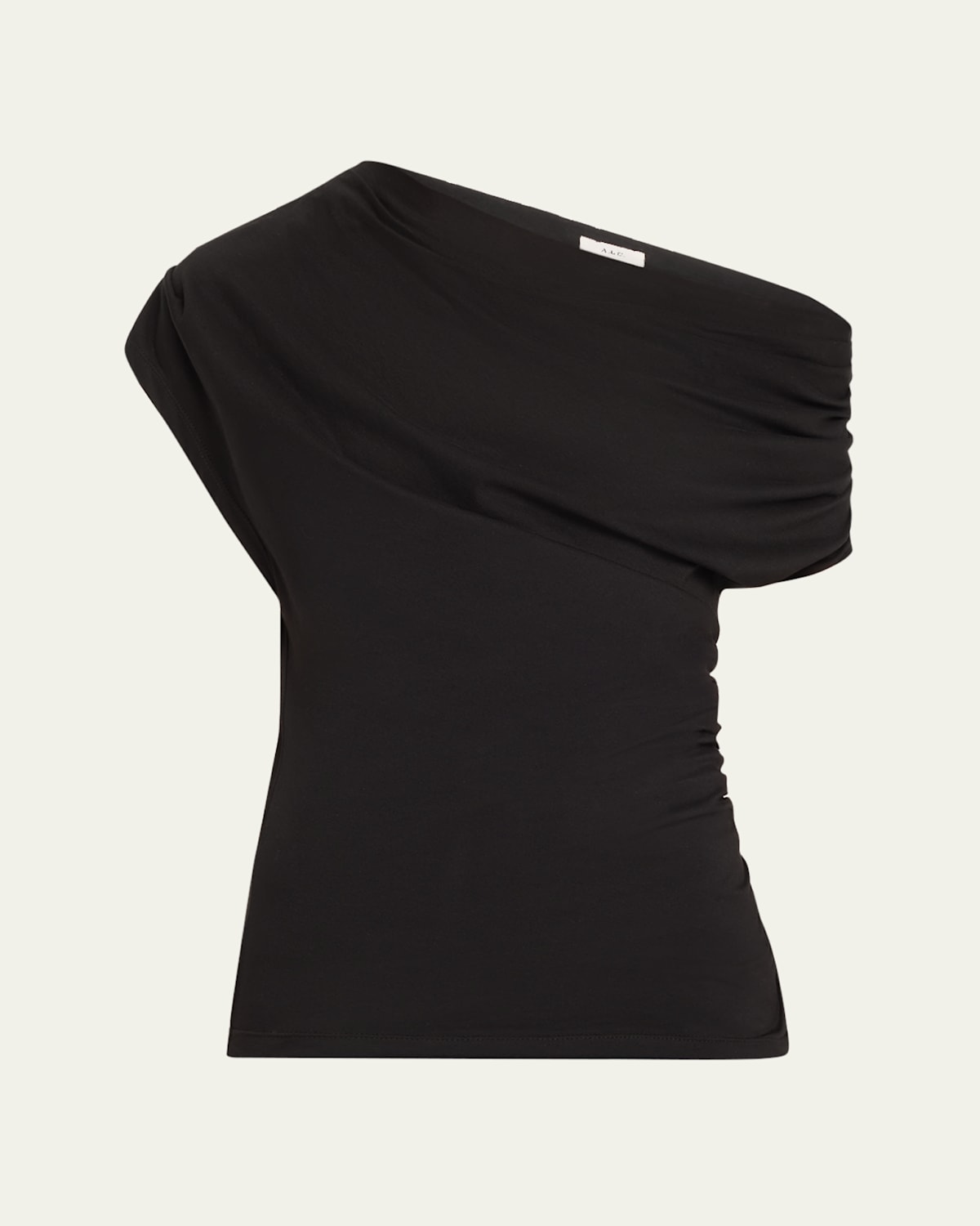 Shop A.l.c Alice Draped One-shoulder Tee In Black