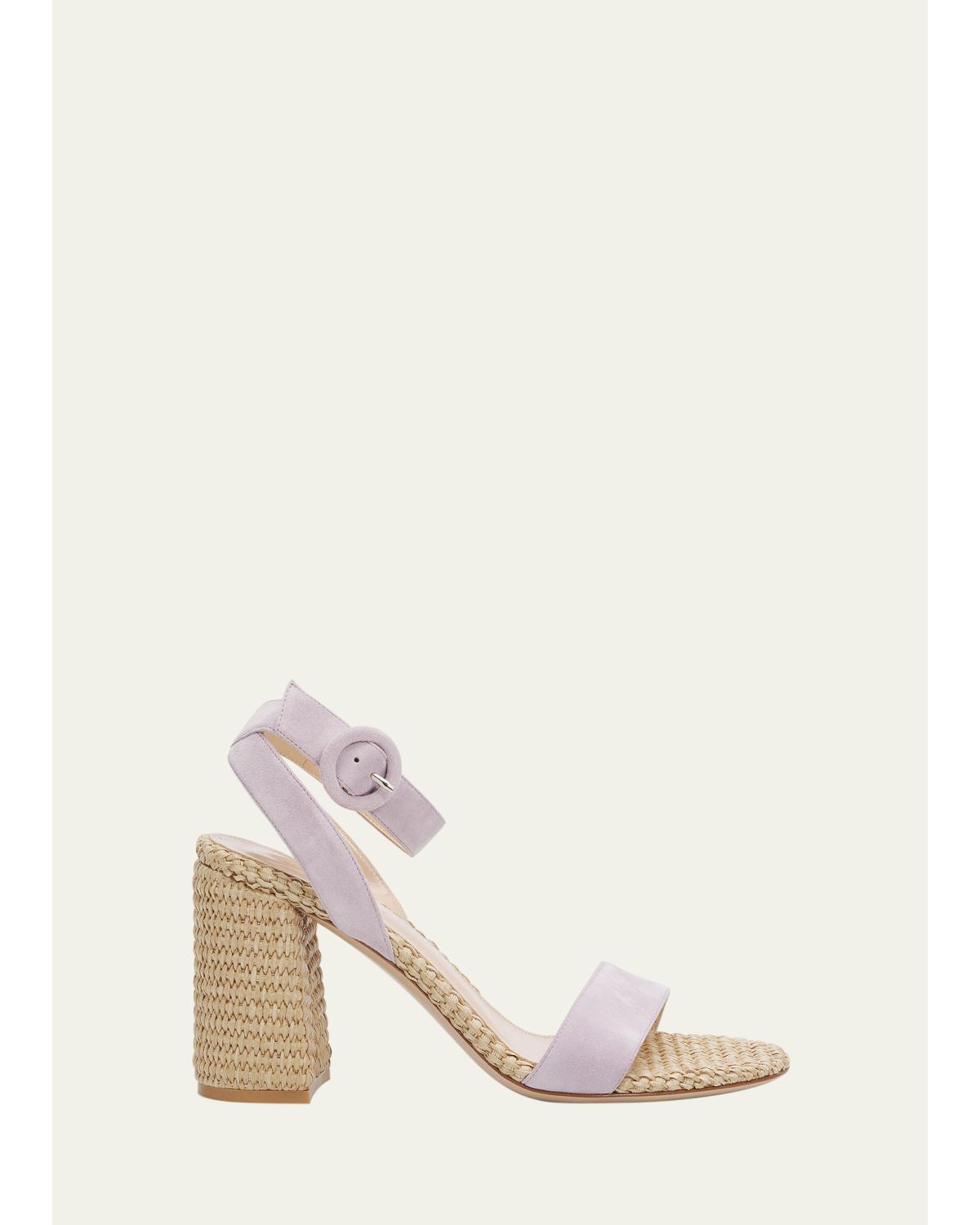 Raffia Ankle-Strap Sandals