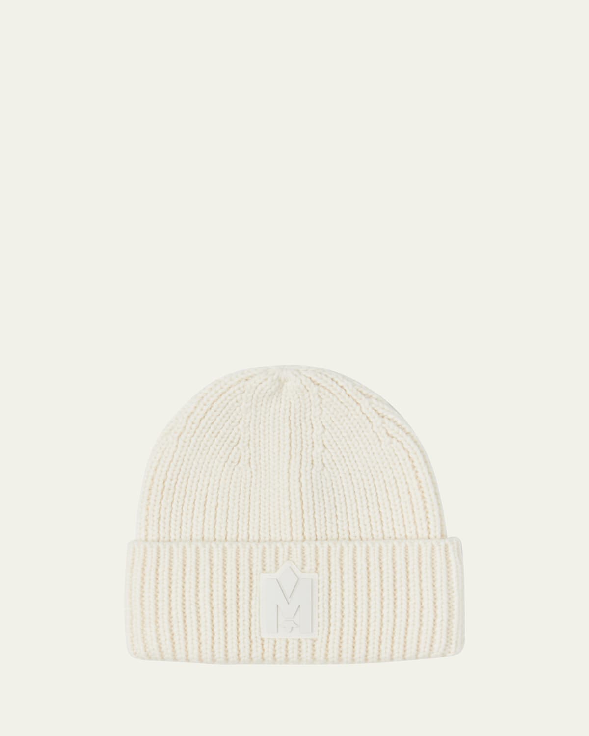 Jude Hand-Knit Logo Beanie with Ribbed Cuff