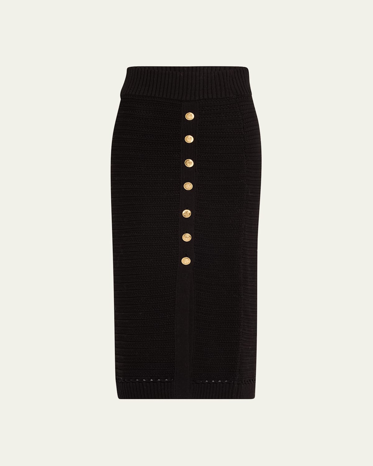 Tani Pointelle-Knit Midi Skirt