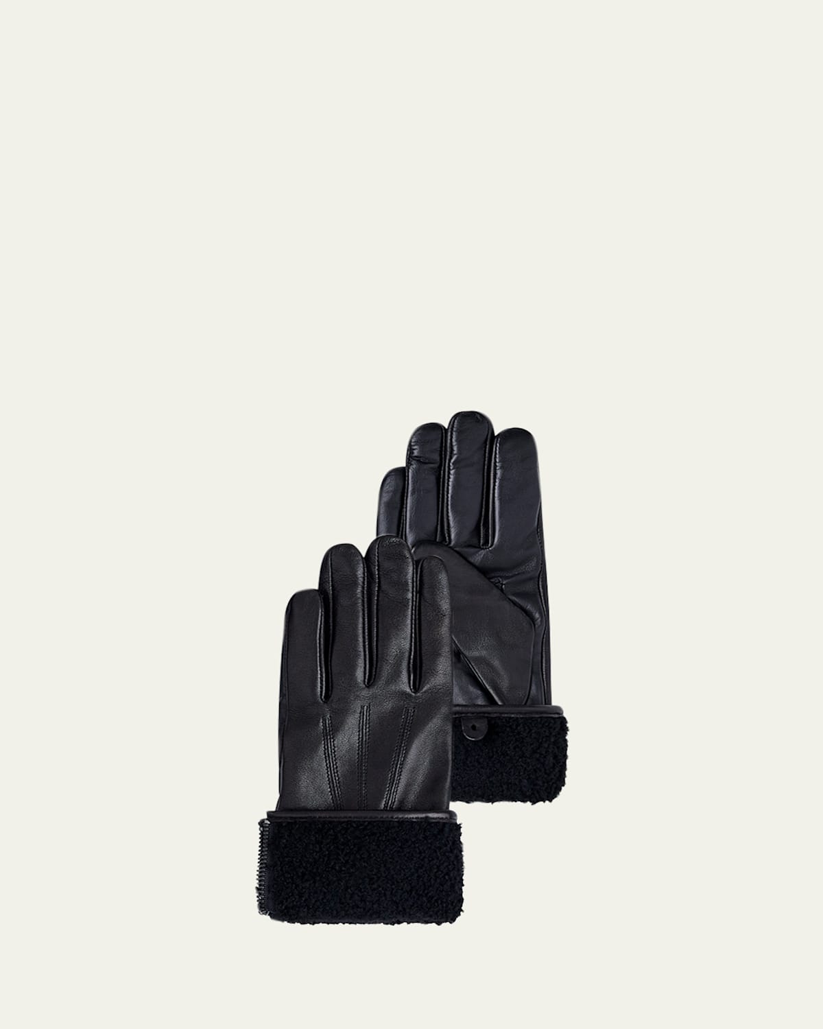 Mackage Willis Leather Gloves with Shearling Cuffs