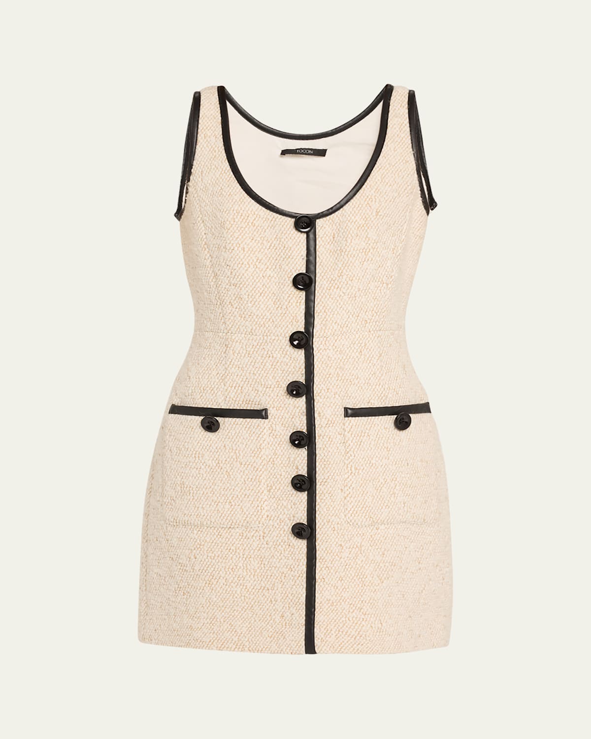 Zola Sleeveless Scoop-Neck Tweed Dress