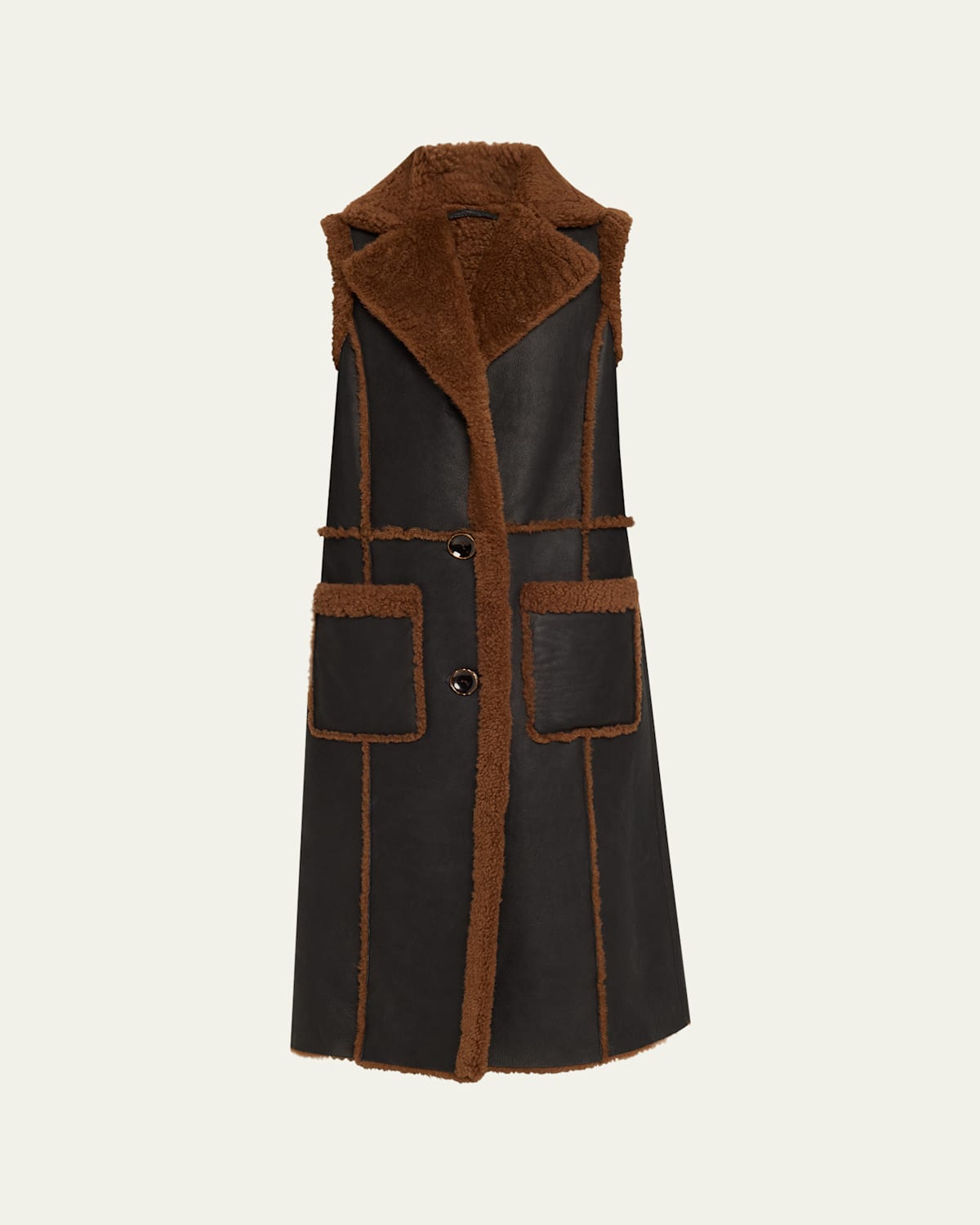 Athena Long Sheep Shearling Vest