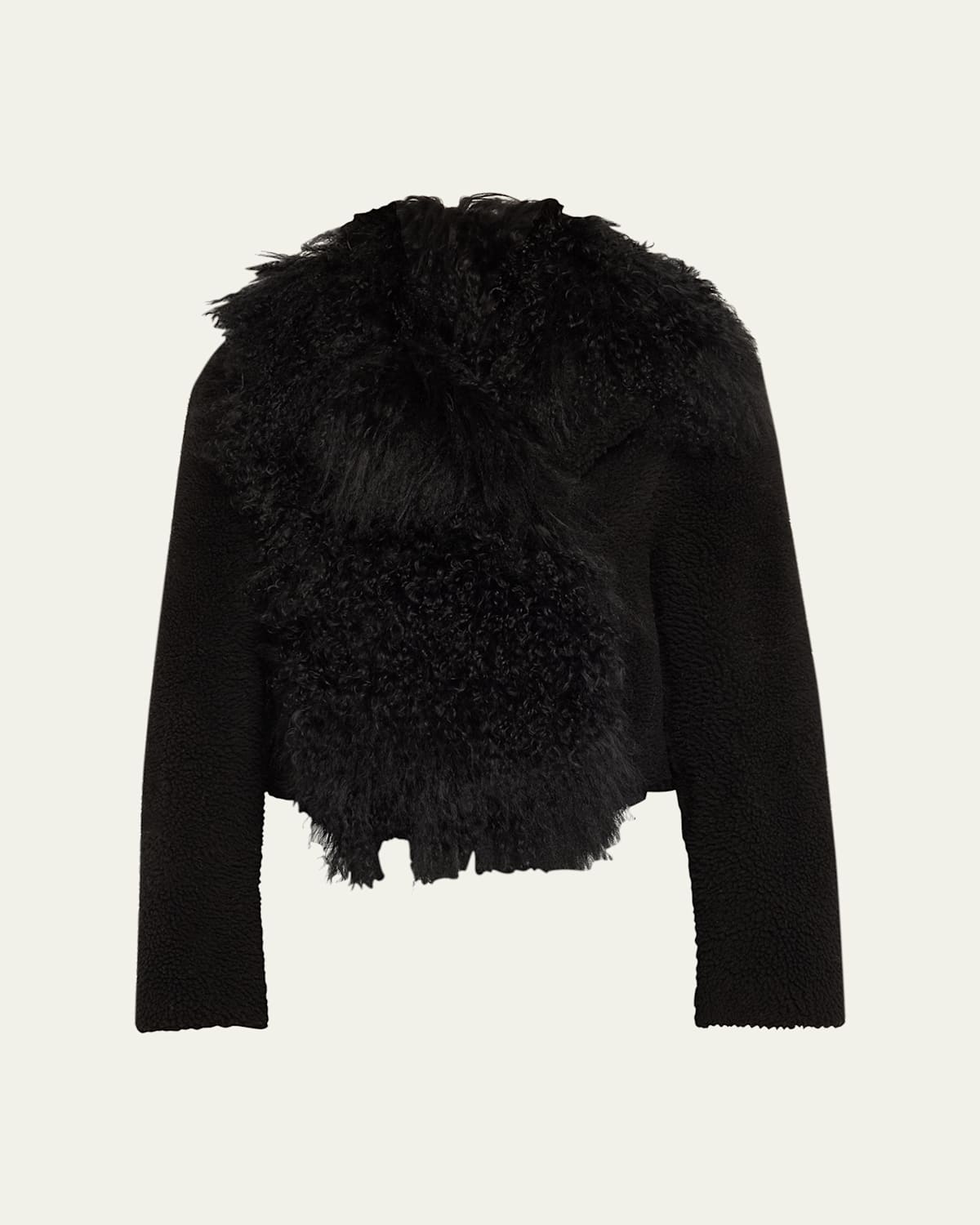 Marley Mongolian Shearling Collared Jacket