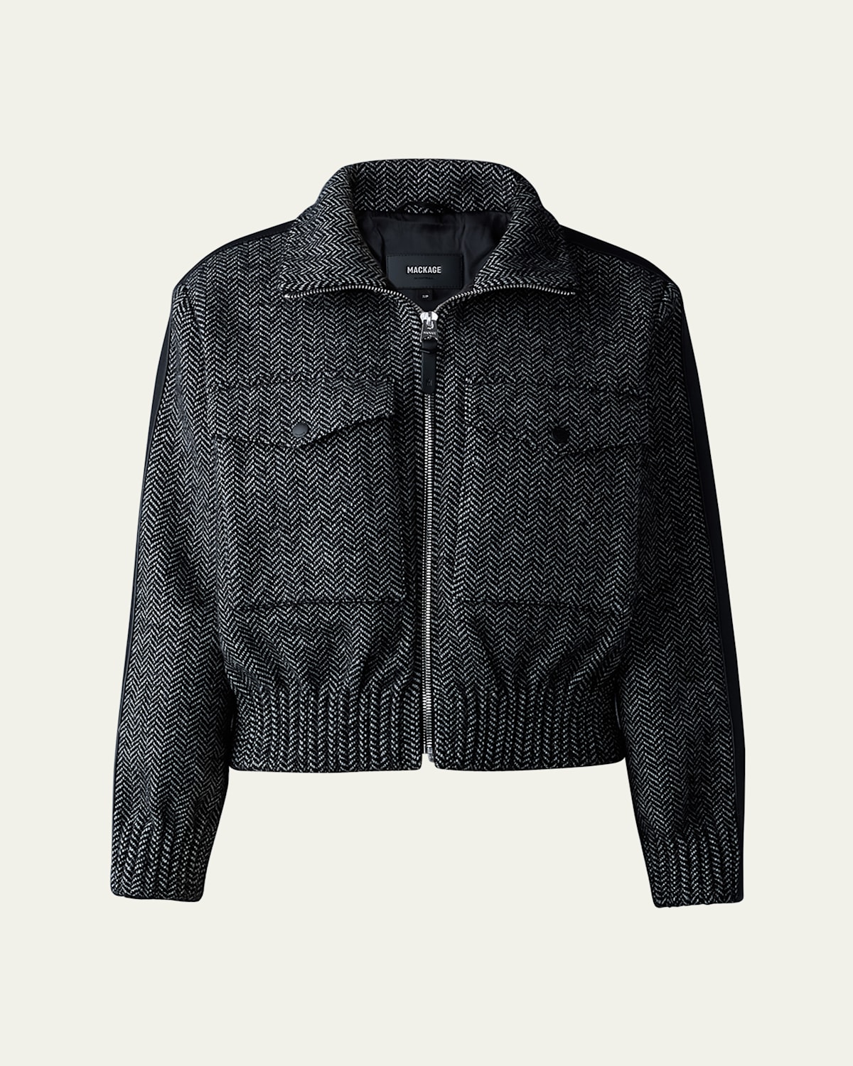 Mackage Patty Herringbone Jacket In Black-white