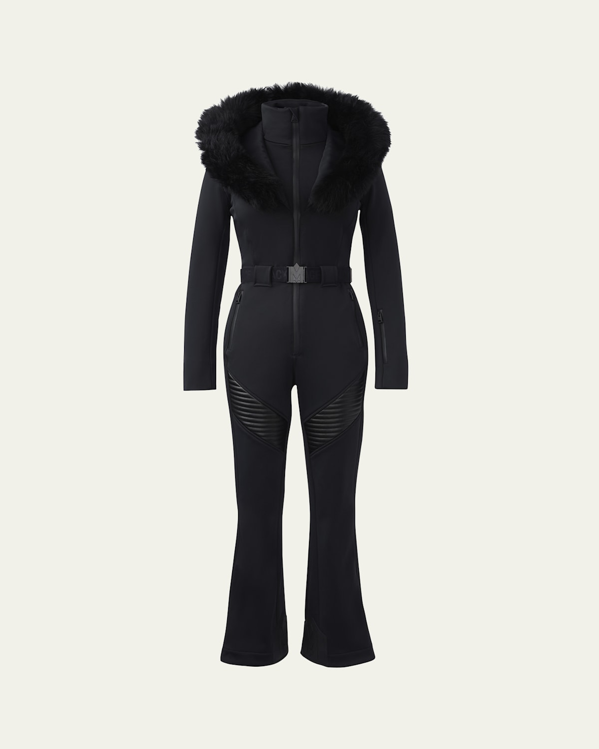 Elle Agile-360 Ski Suit with Removable Hood and Shearling Trim