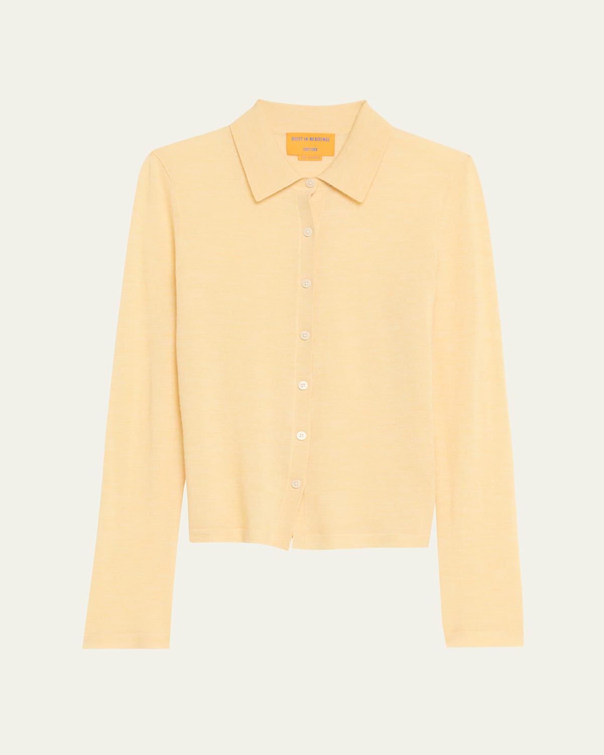 Guest In Residence Elle Cashmere Button-front Shirt In Yellow