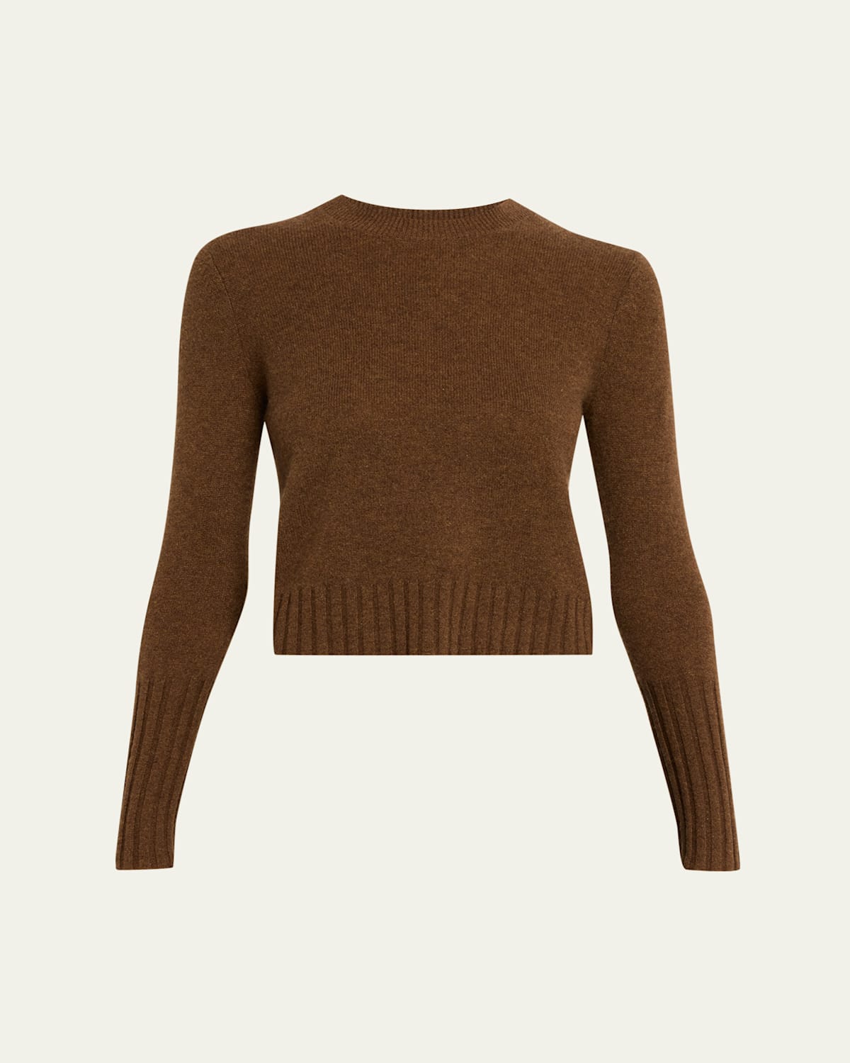 Guest In Residence Shrunken Crewneck Sweater In Cashmere In Brown