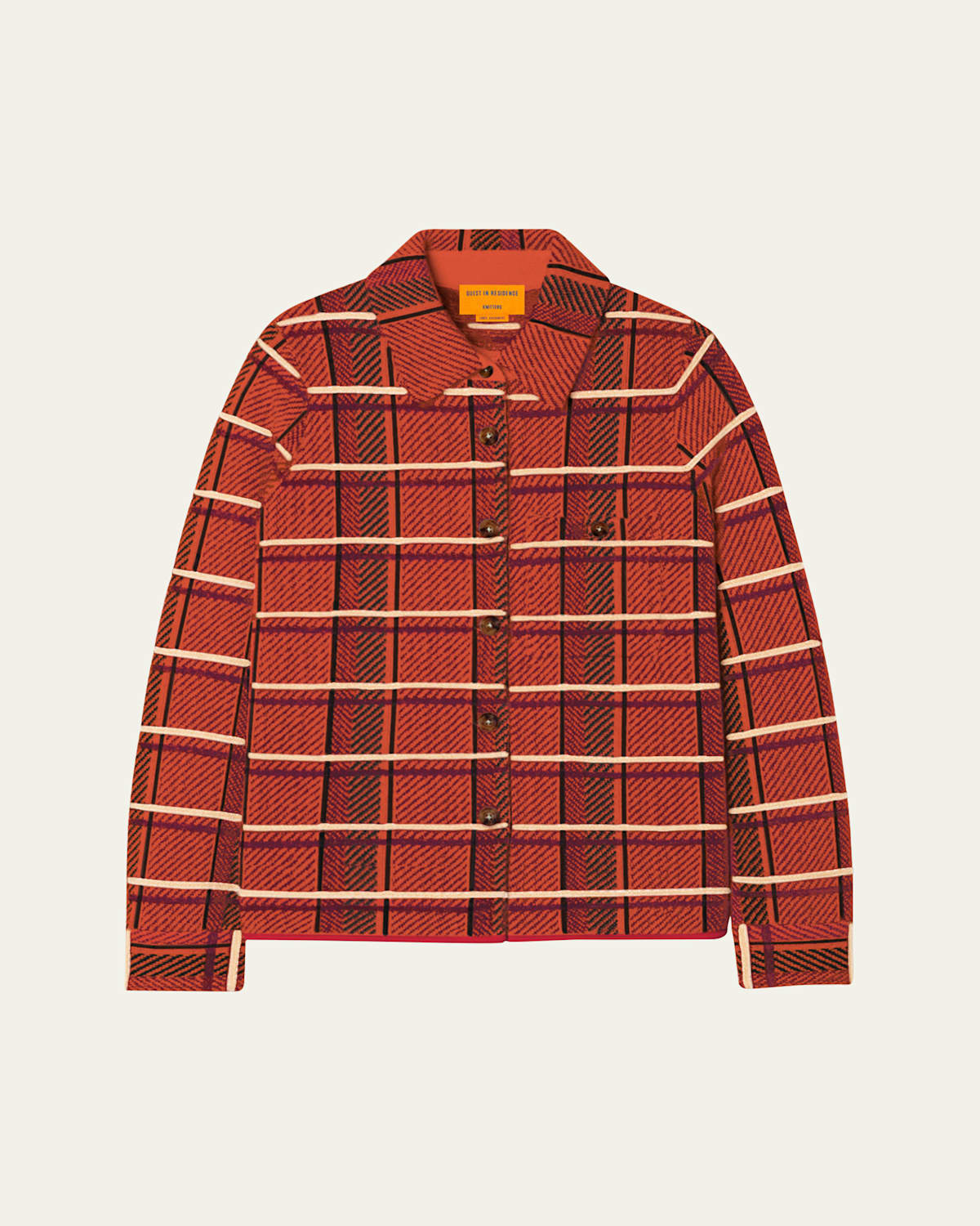Guest In Residence Dylan Plaid Cashmere Shirt In Chai Combo