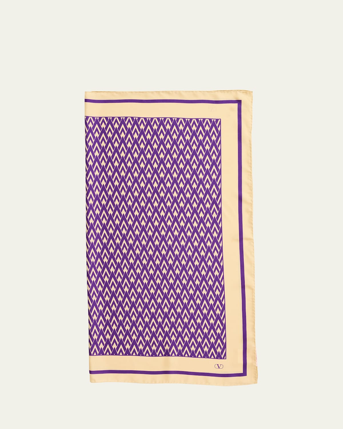 VALENTINO MONOGRAM-PRINT SILK SCARF 