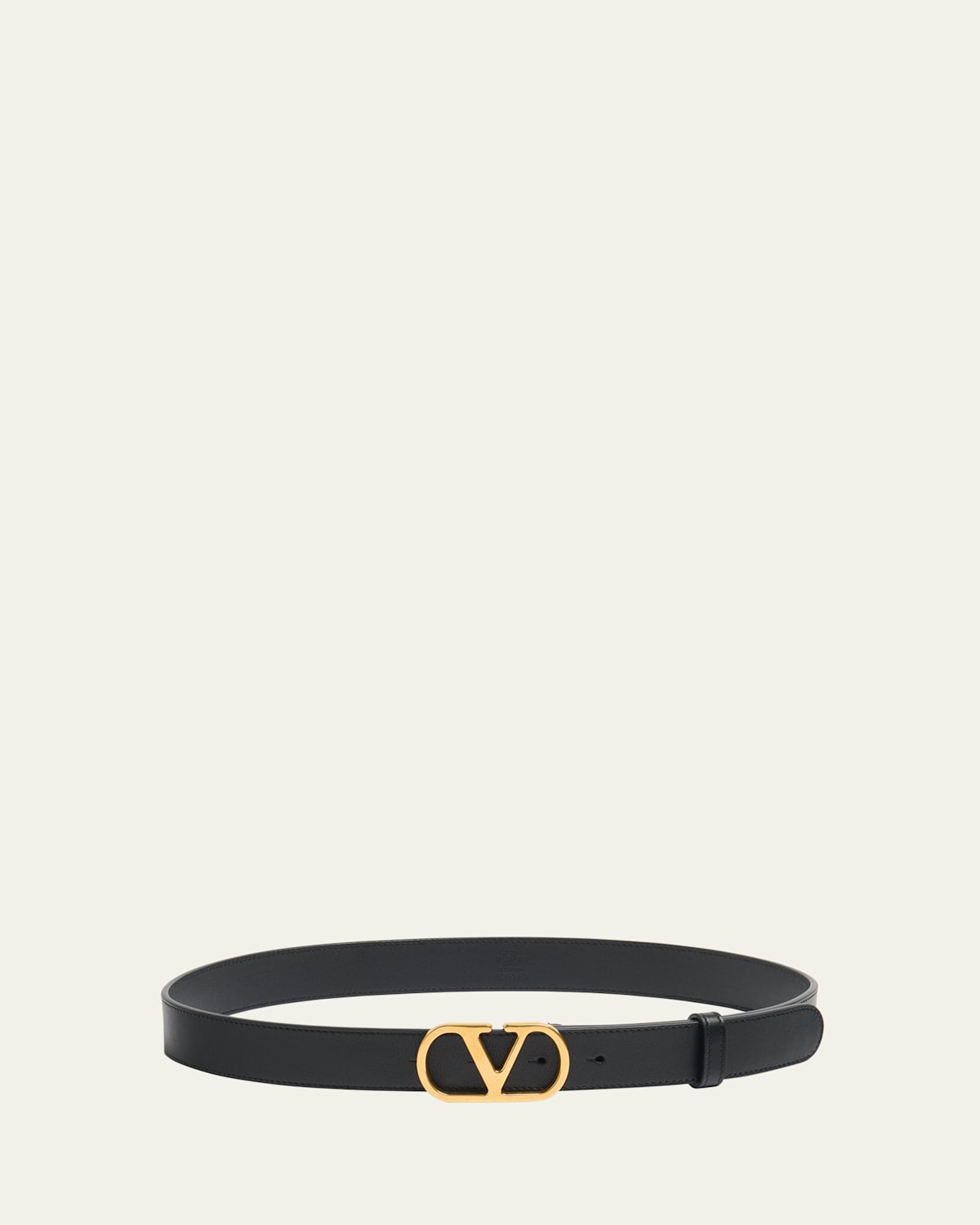 Valentino Garavani Vlogo Signature Belt In Shiny Calfskin 30 Mm Woman Black 100 In Nero