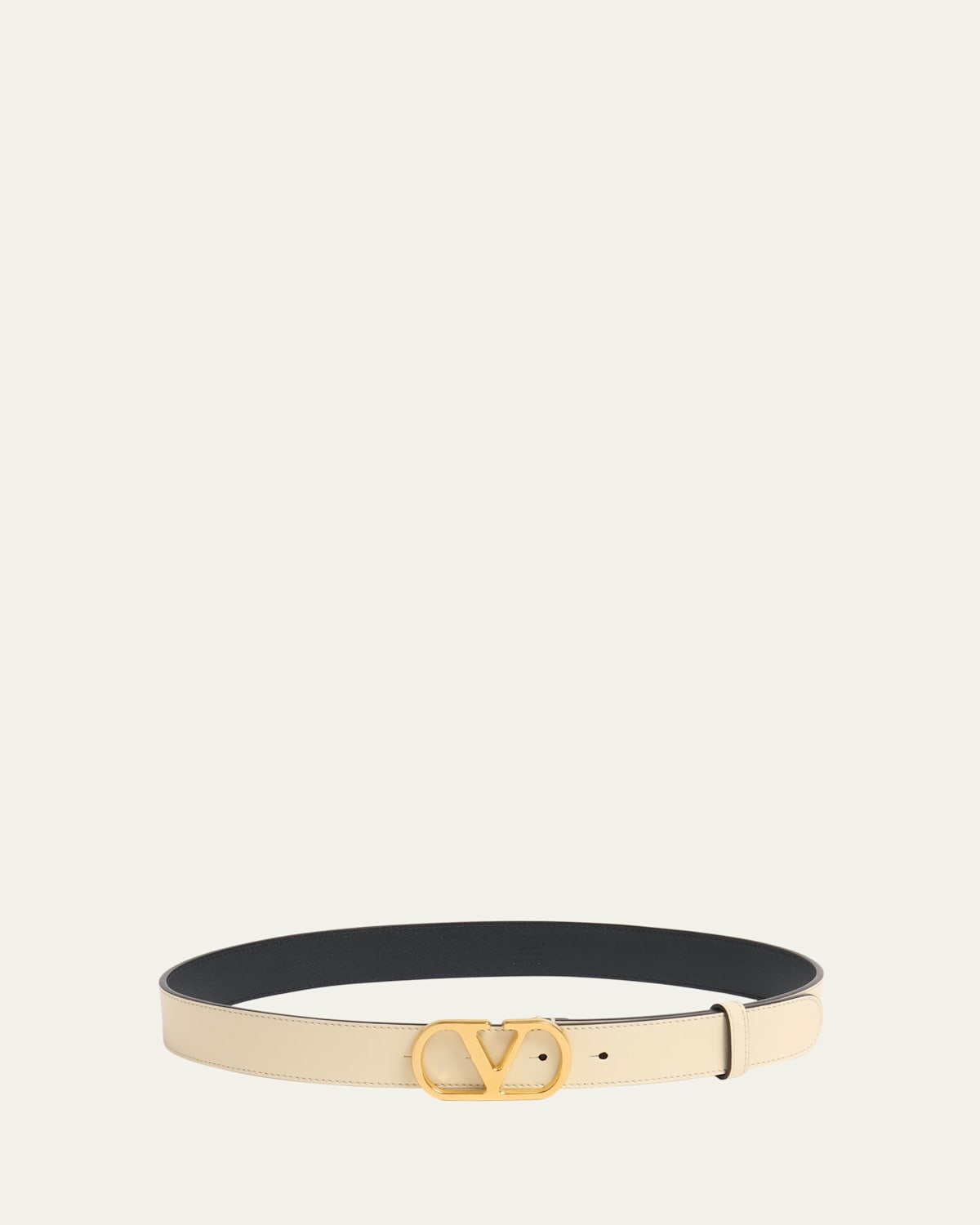 Valentino Vlogo Signature Buckled Belt In Ren Butter White
