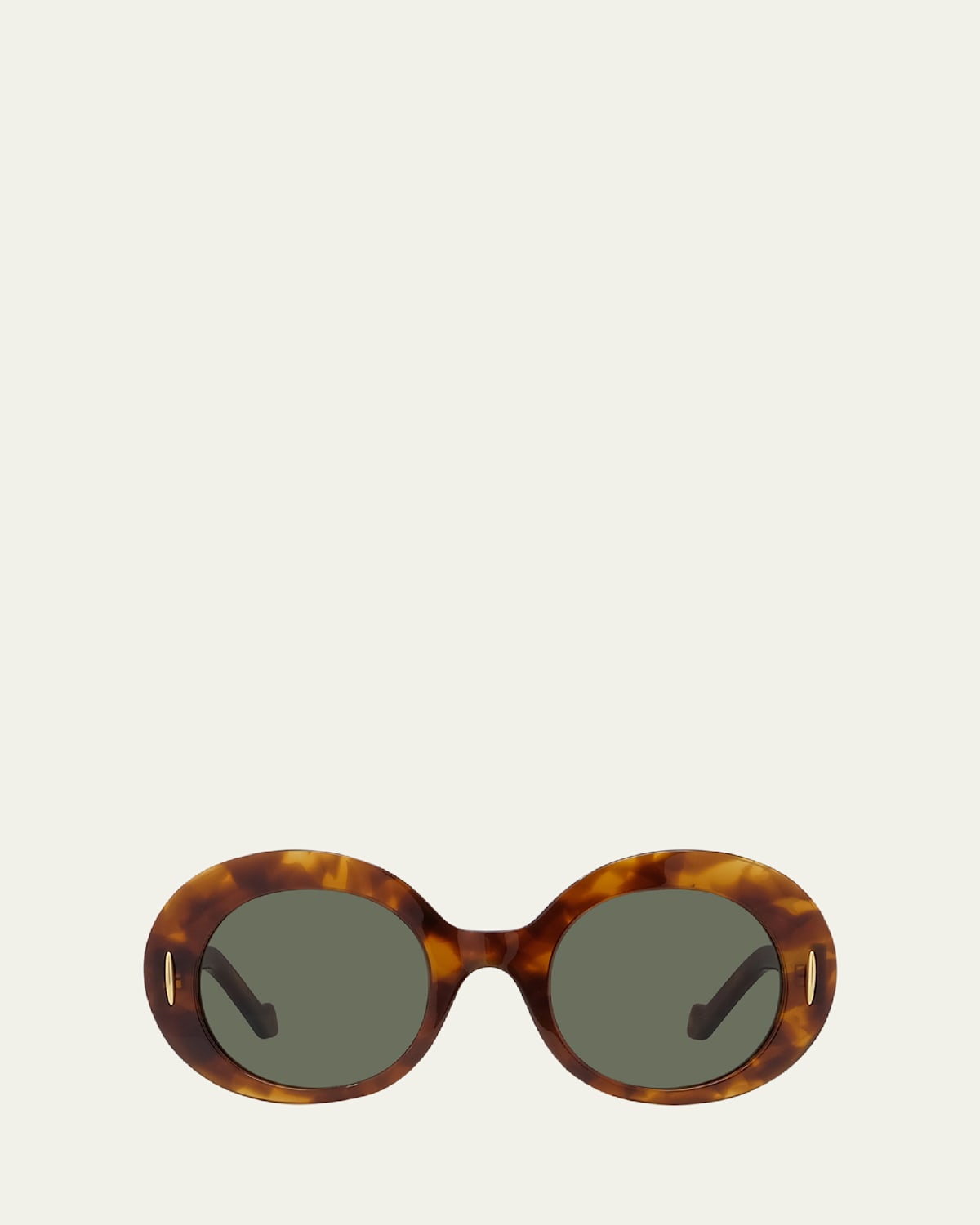 Loewe Anagram Round Acetate Sunglasses In Blonde Havana/green