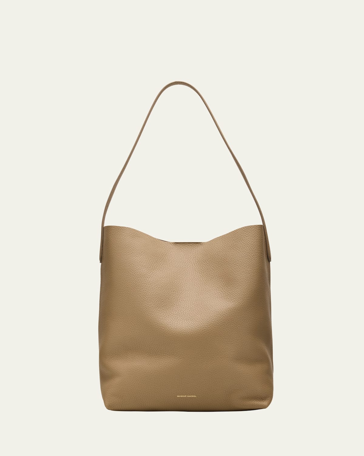 Mansur Gavriel Everyday Leather Shoulder Bag In Gray