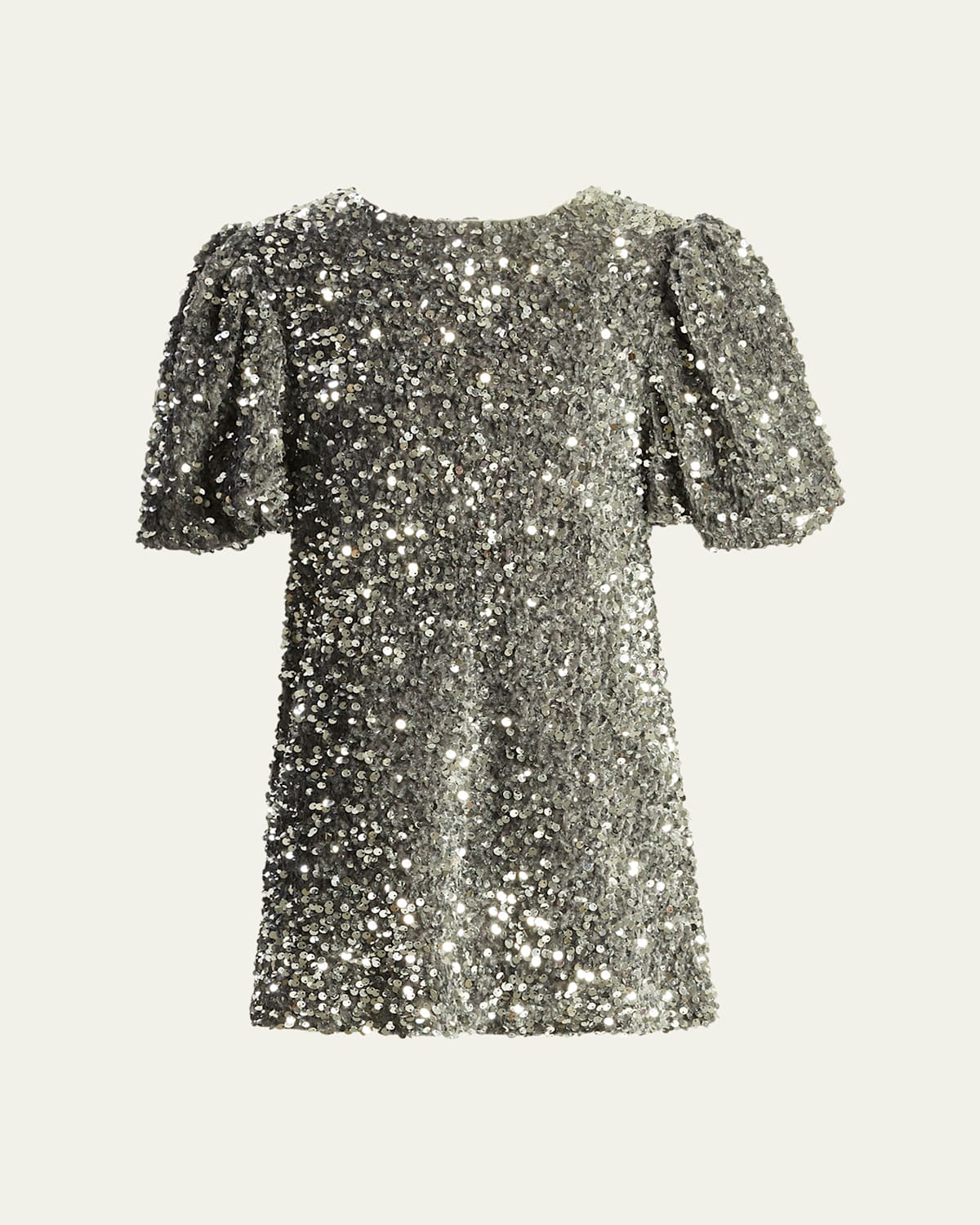 Girl's Giselle Sequin Puff Sleeve Dress, Size 6-12