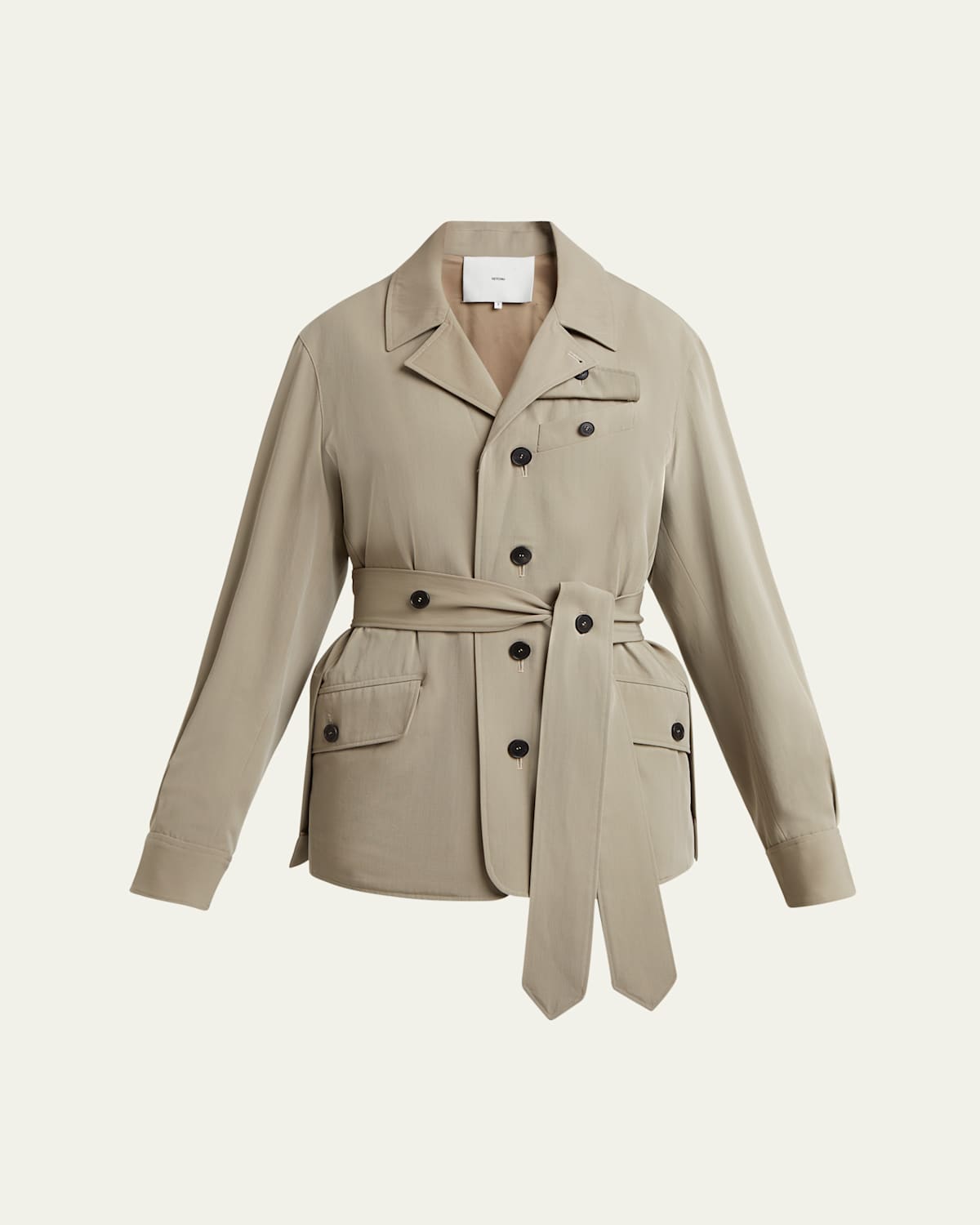 Travel Self-Tie Wool Safari Jacket