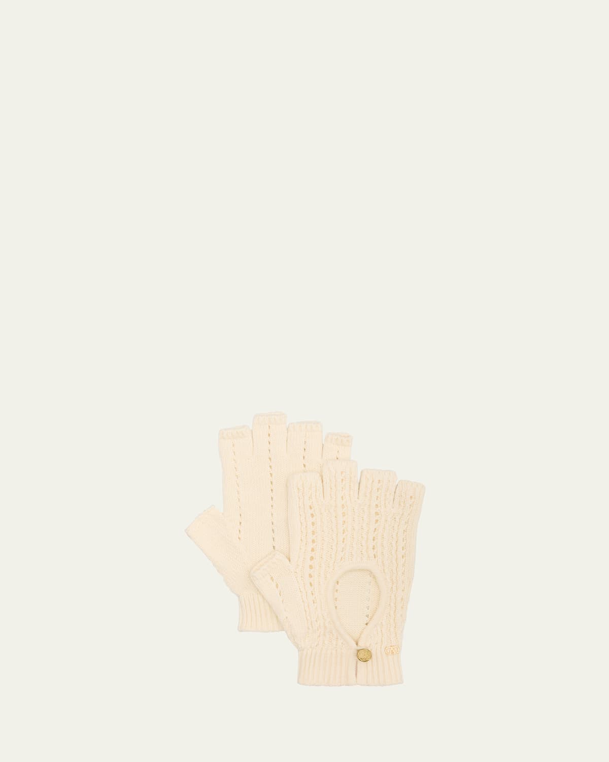 Valentino Knitted Cotton Fingerless Gloves In Betulla