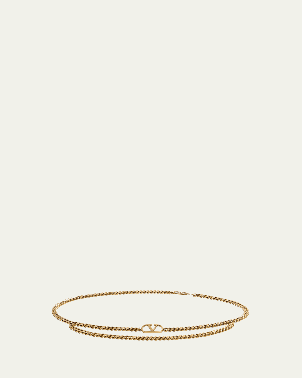 Valentino Garavani Vlogo Signature Chain Belt Woman Antique Gold S In Antique Gold