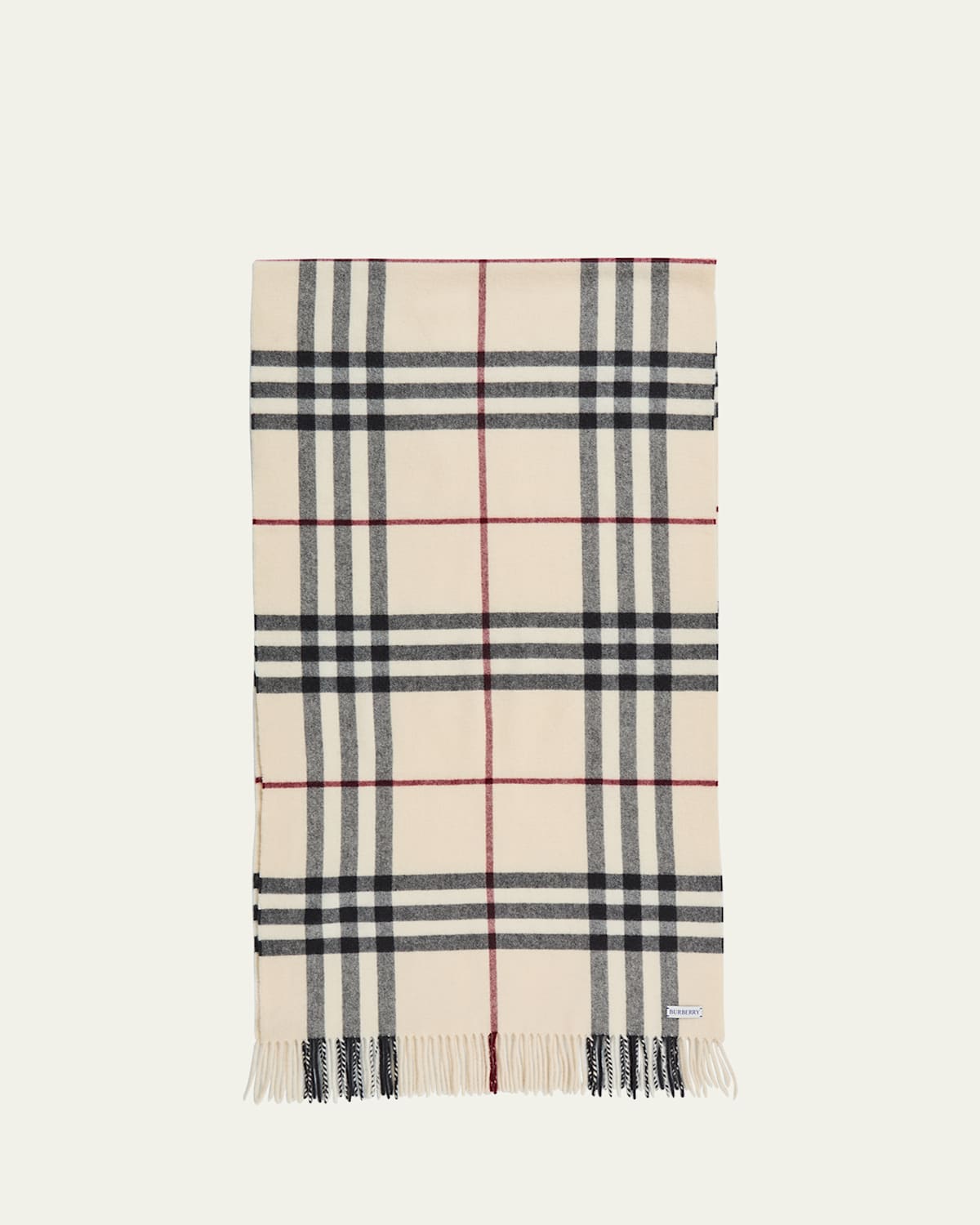 Burberry Giant Check Washed Cashmere Scarf In Stone