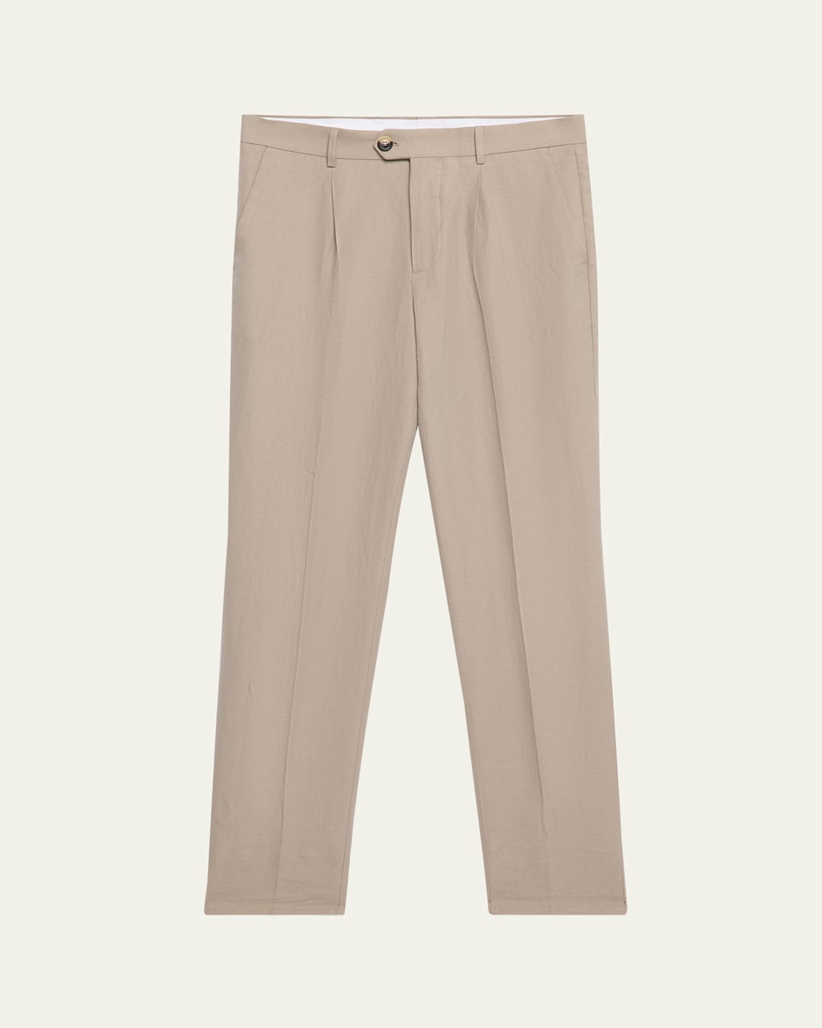 Brunello Cucinelli Men's Leisure-fit Pleated Pants In C2455 Kaky