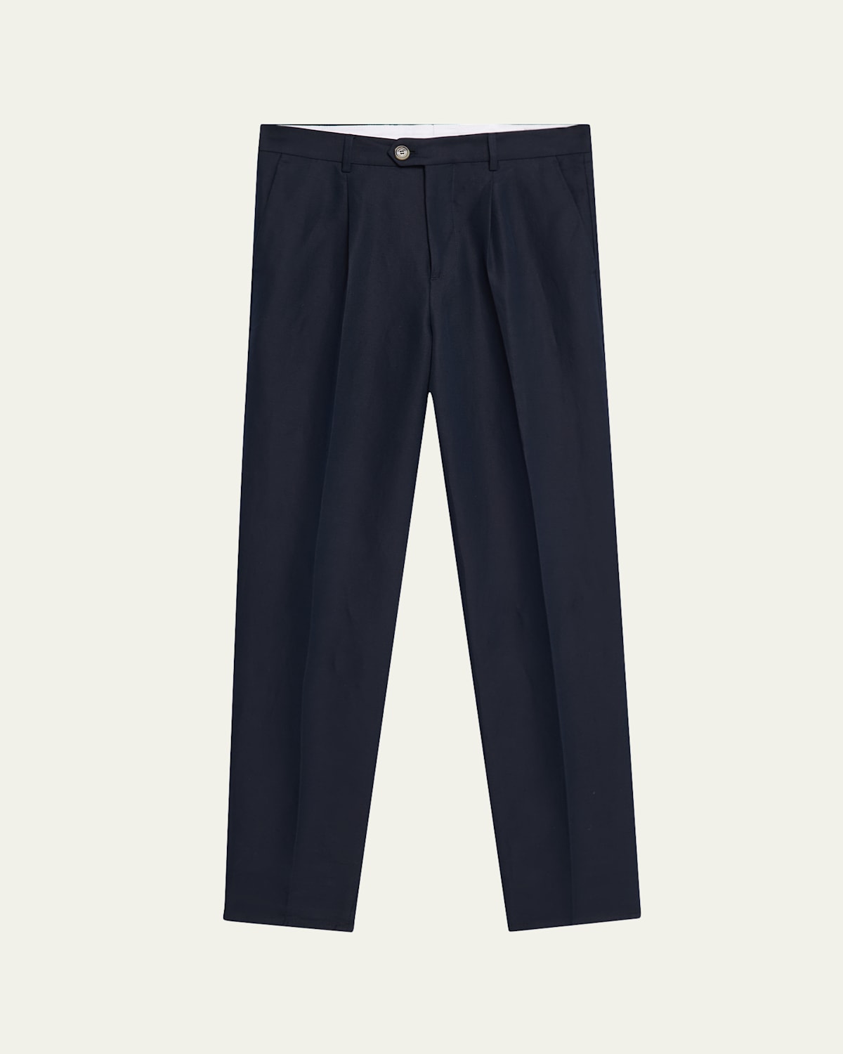 Brunello Cucinelli Men's Double-pleated Wool Pants In Navy