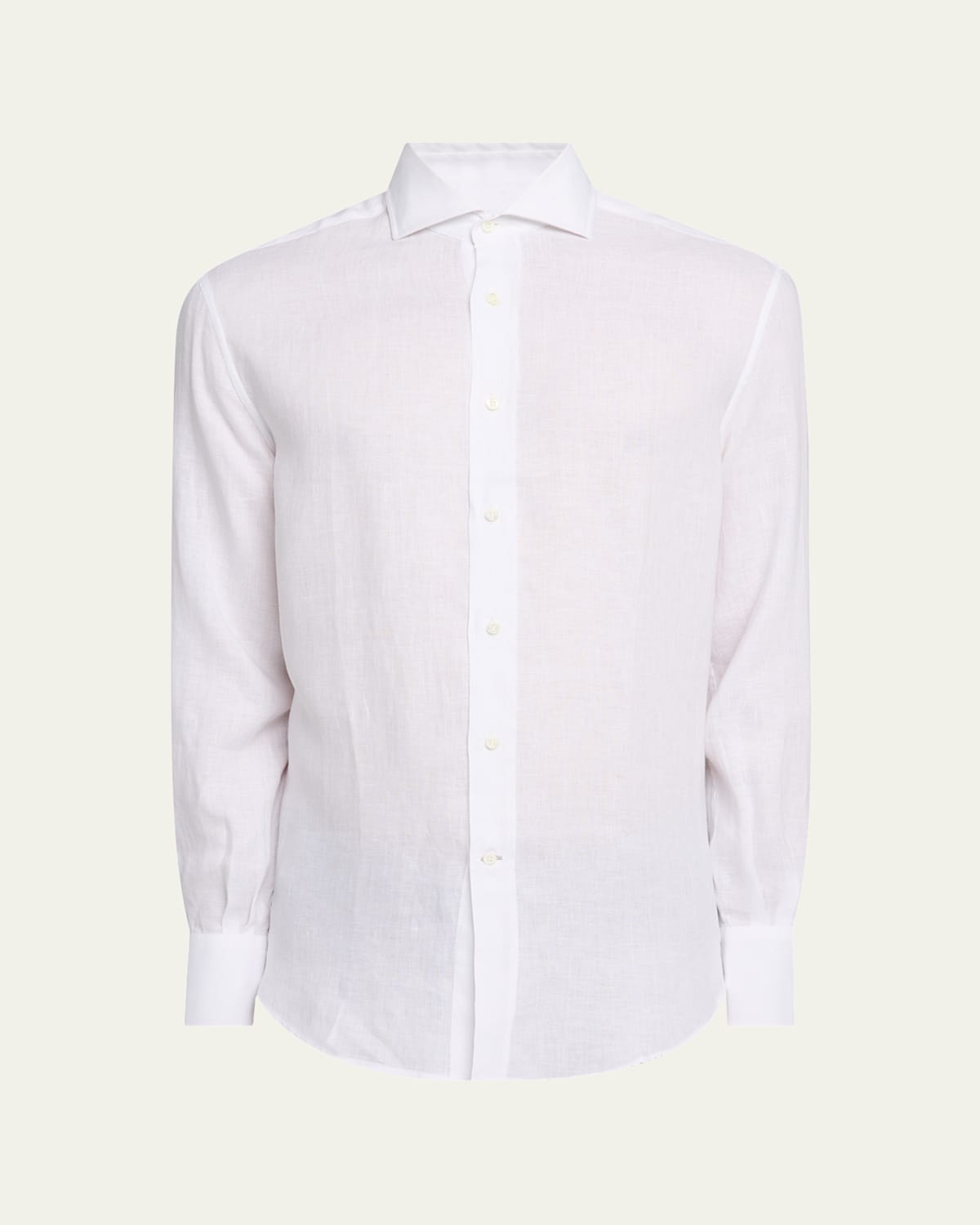Brunello Cucinelli Cotton Shirt With Button-up Style And Spread Collar In White