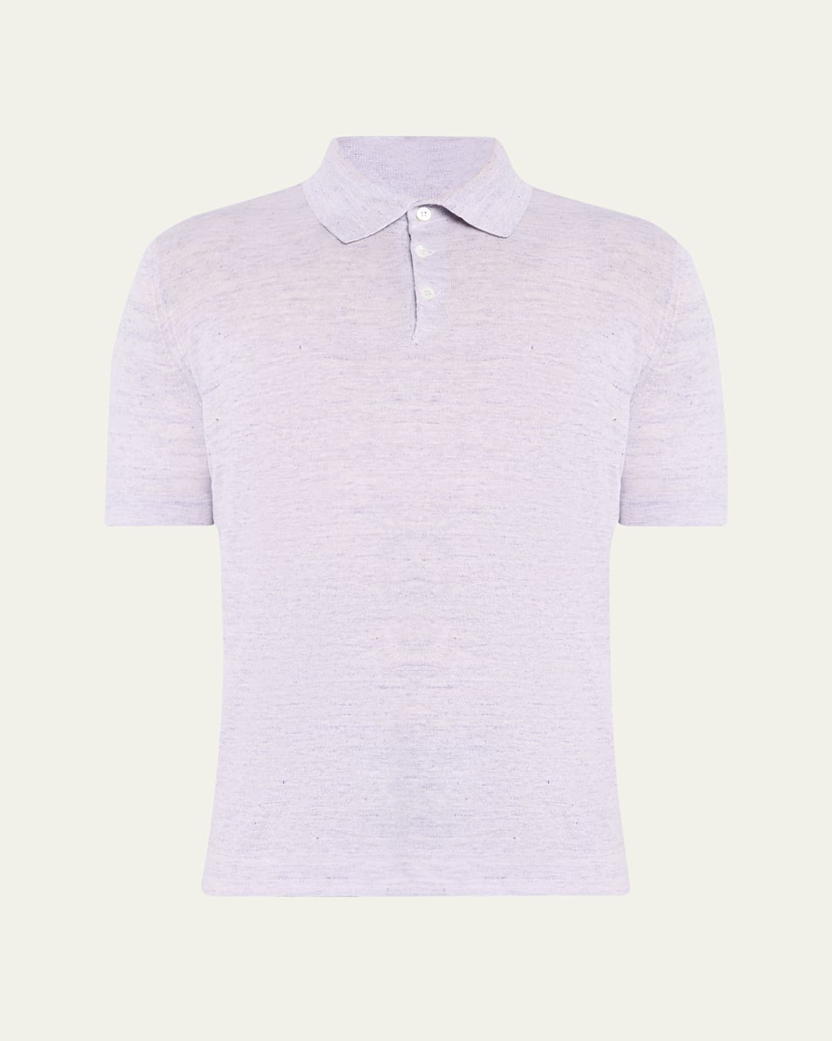 Brunello Cucinelli Men's Linen And Cotton Polo Shirt In Lilac