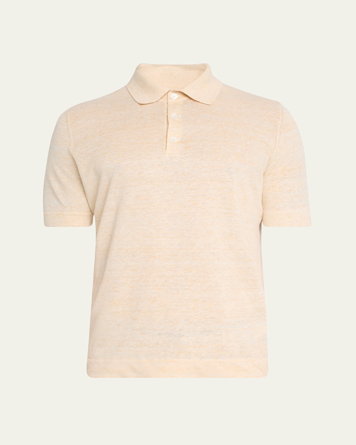 Brunello Cucinelli Men's Linen And Cotton Polo Shirt In Apricot