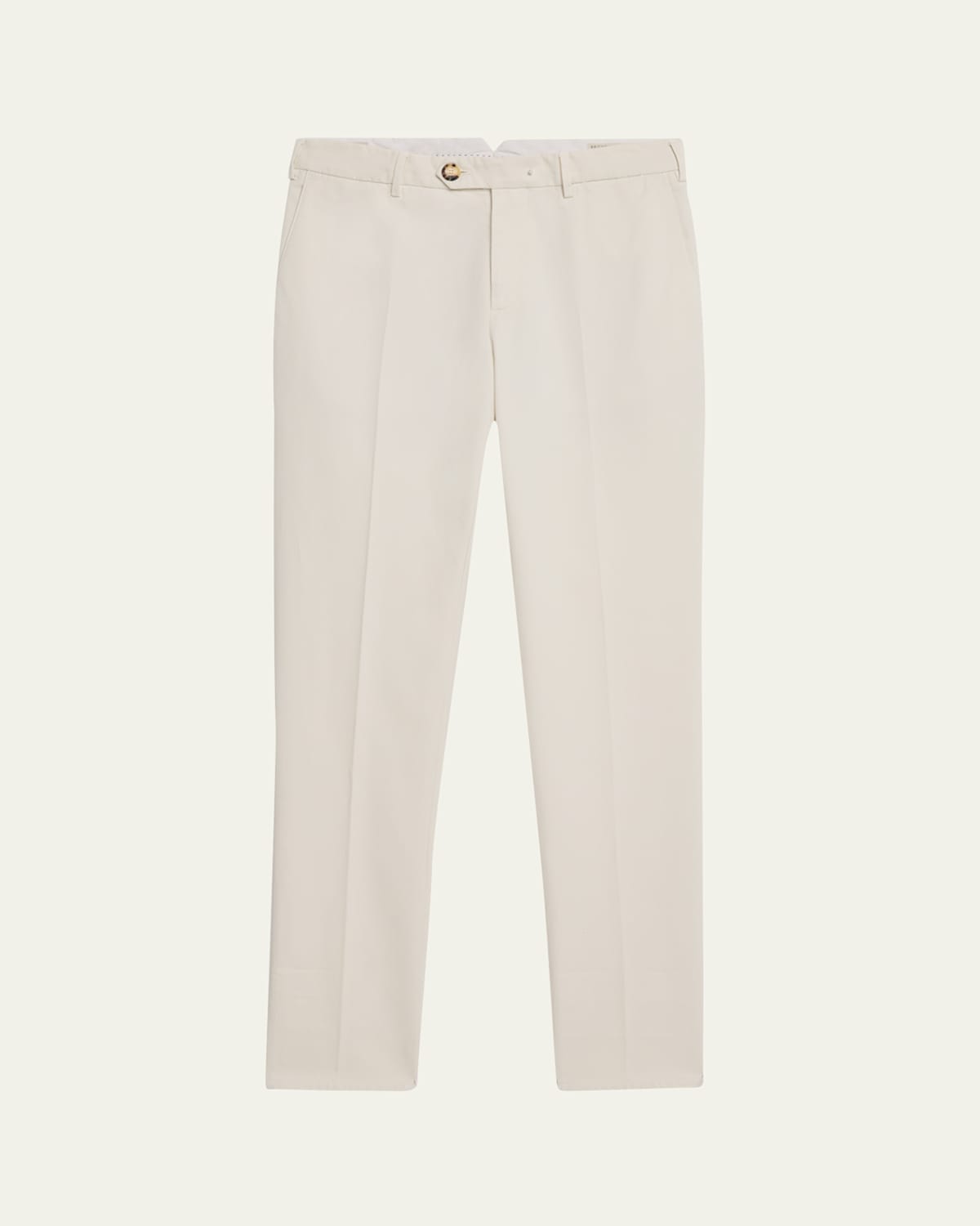 Brunello Cucinelli Men's Slim Flat-front Pants In White