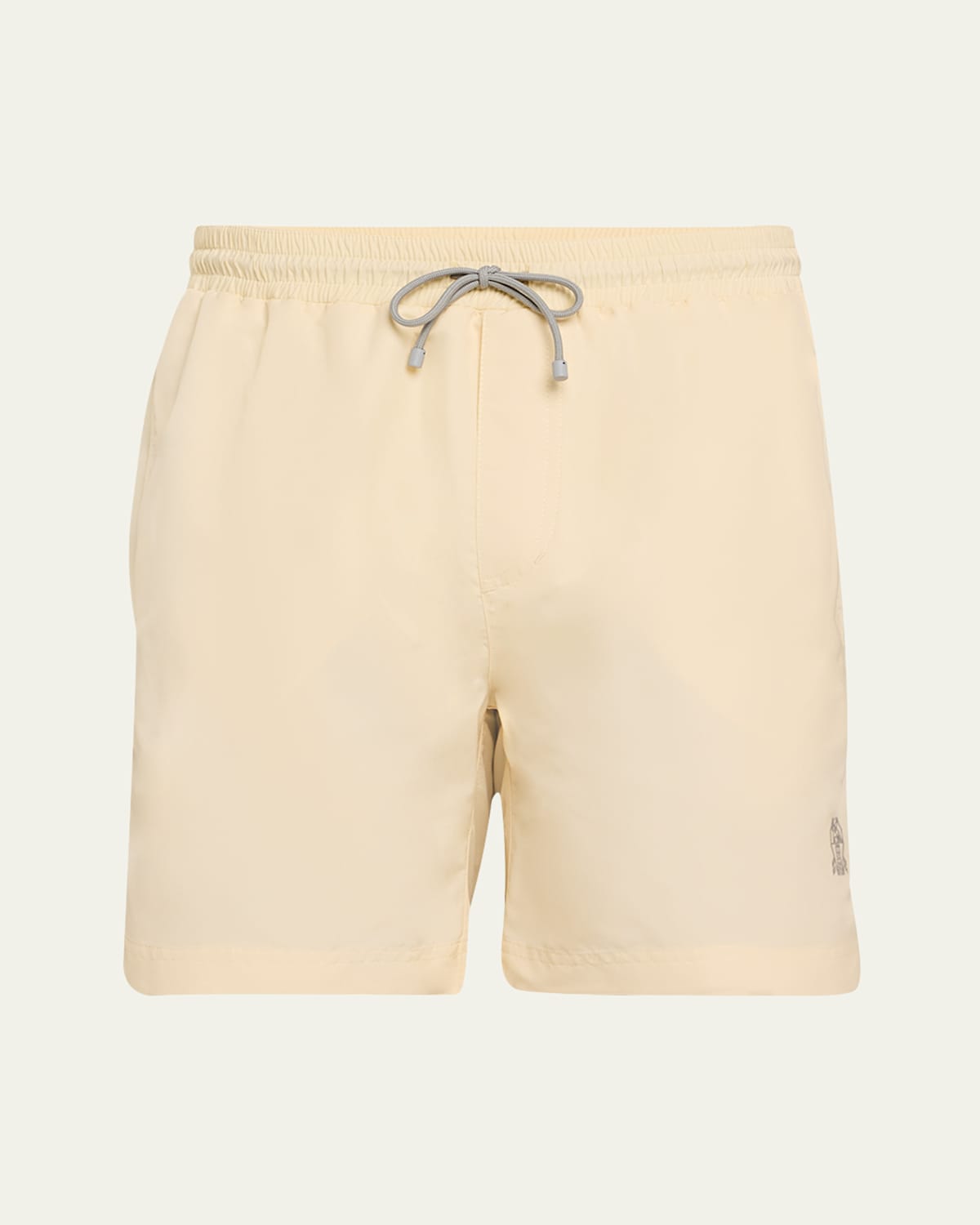 Brunello Cucinelli Men's Solid Swim Trunks In Light Blue