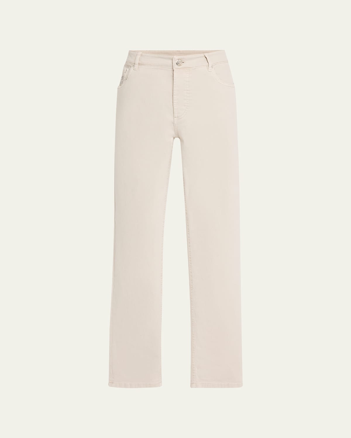 Brunello Cucinelli Men's Dyed Denim Five-pocket Pants In Light Beige