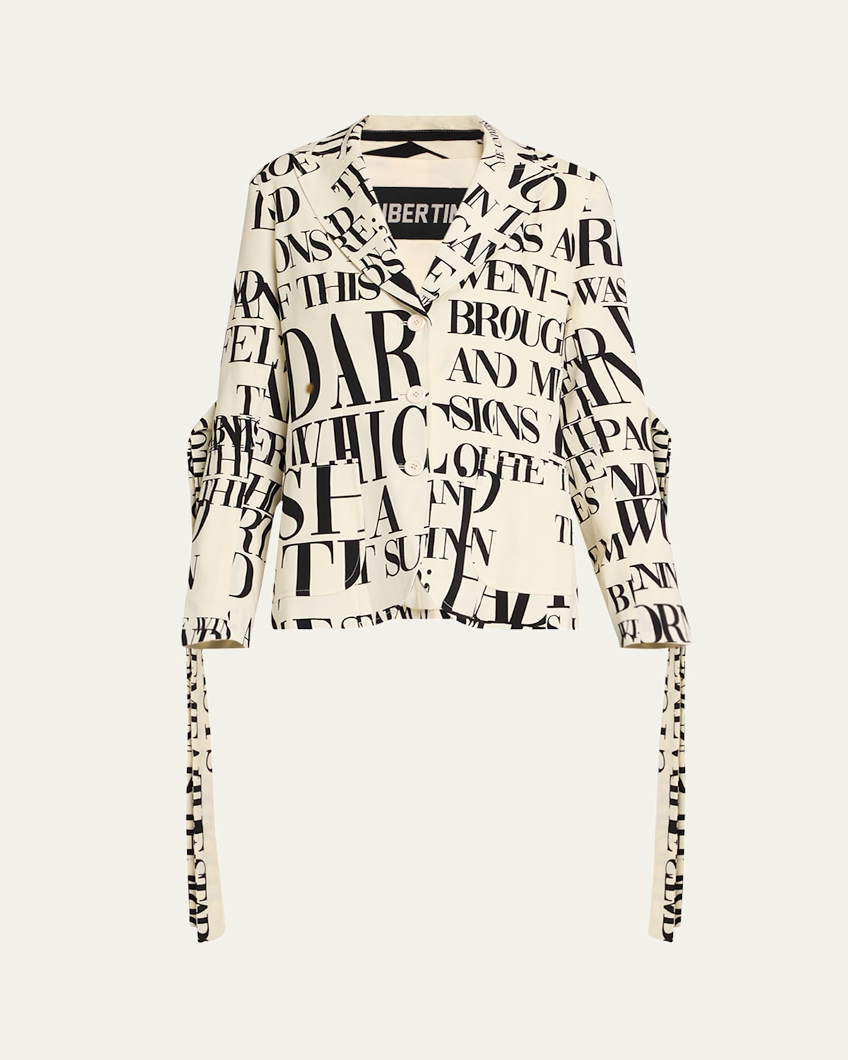 Poem Blanc Single-Breasted Jacket With Straps