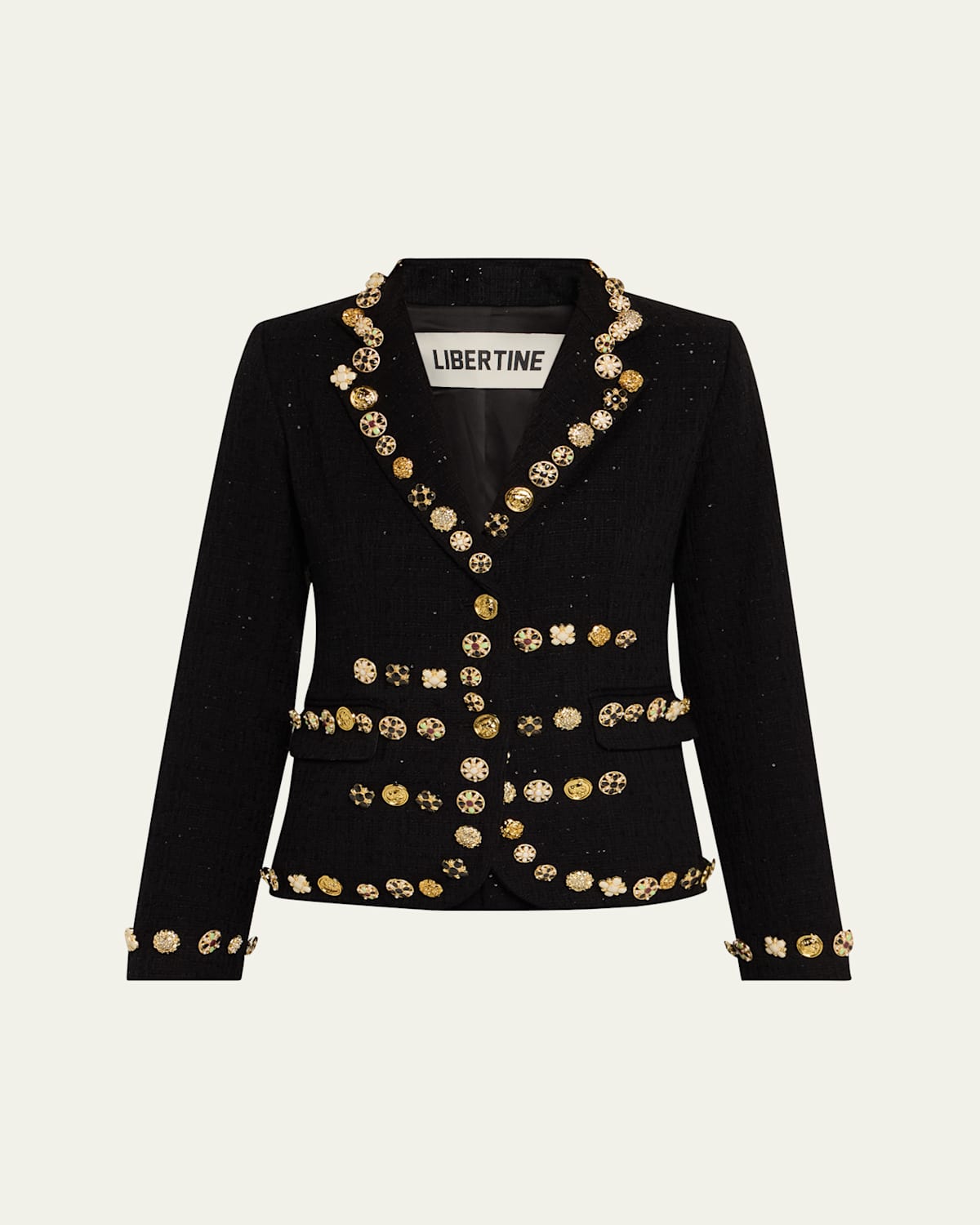 Libertine Button Luxe Short Jacket In Black