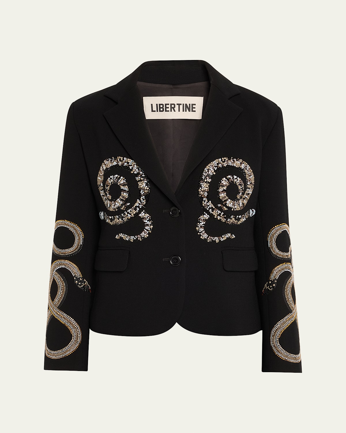 Reptilian Single-Breasted Short Blazer