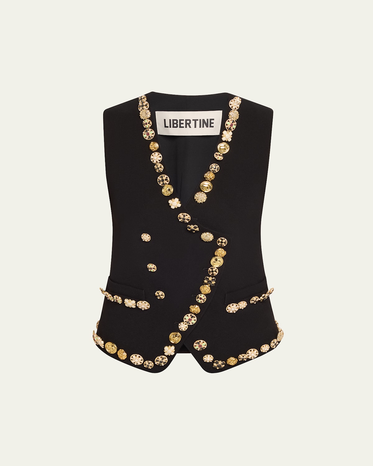 Novelty Button Luxe Double-Breasted Waistcoat