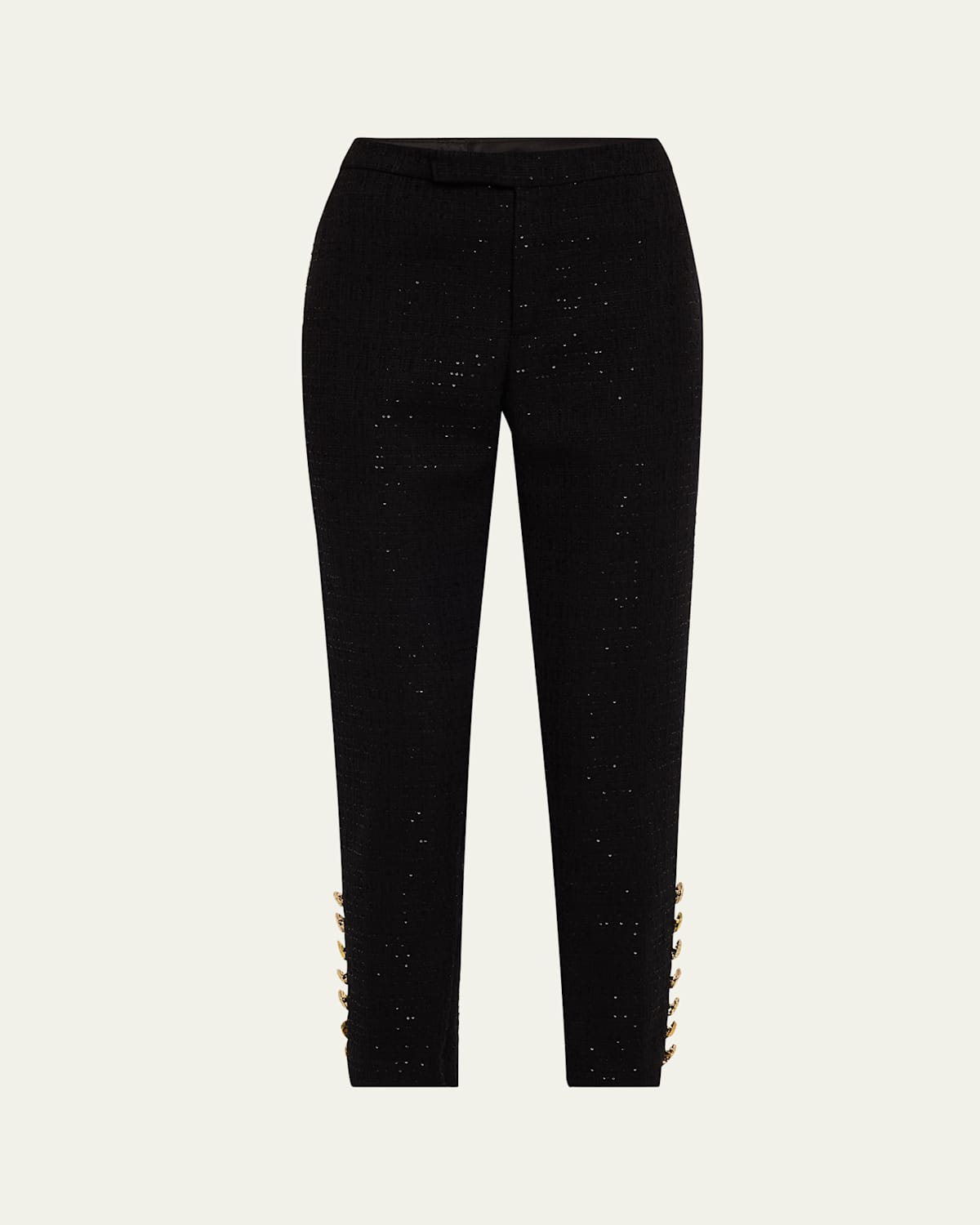 Libertine Button Luxe Embellished Cigarette Pants In Black