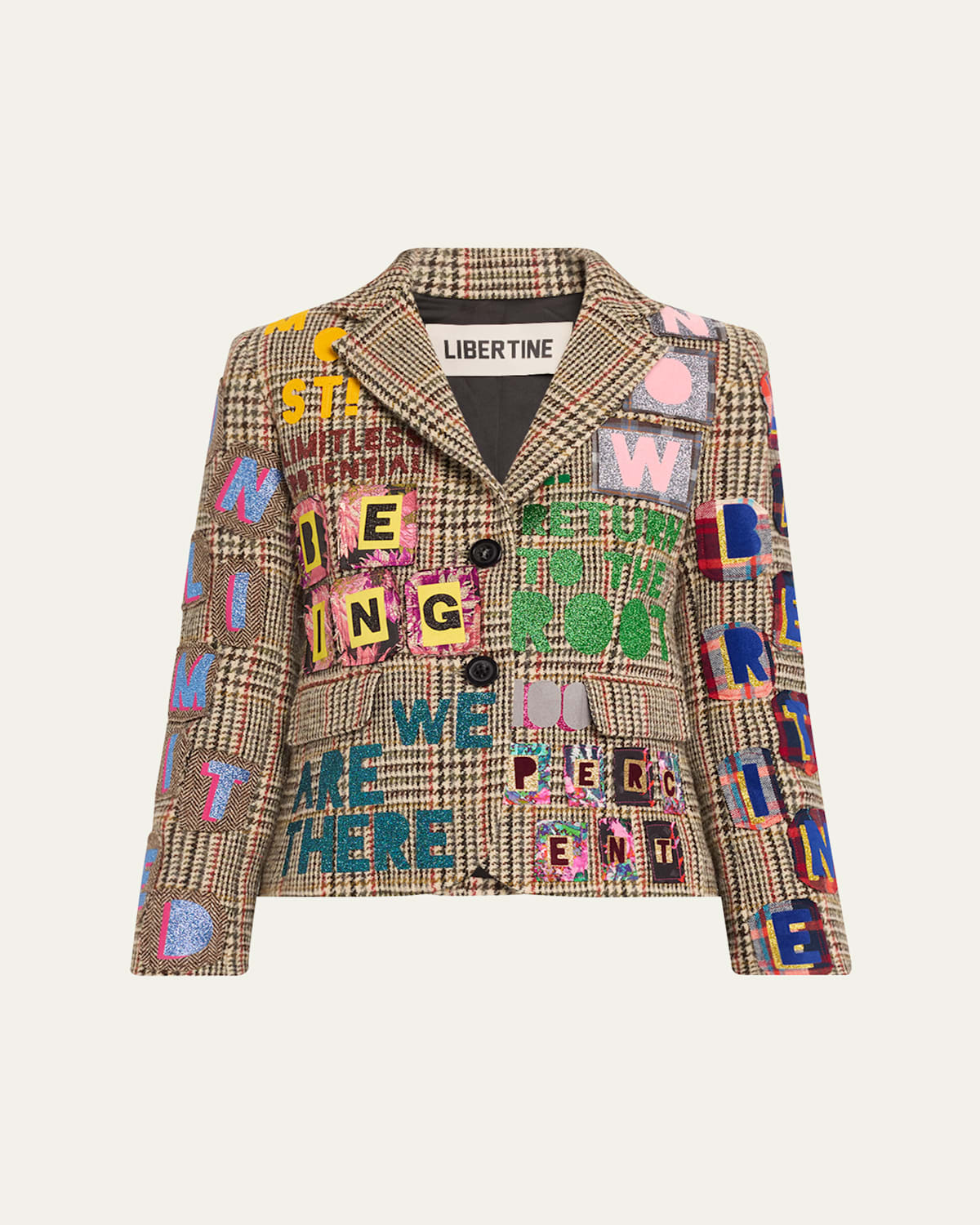 Libertine Unlimited Potential Prince Of Wales Short Blazer In Brnmu