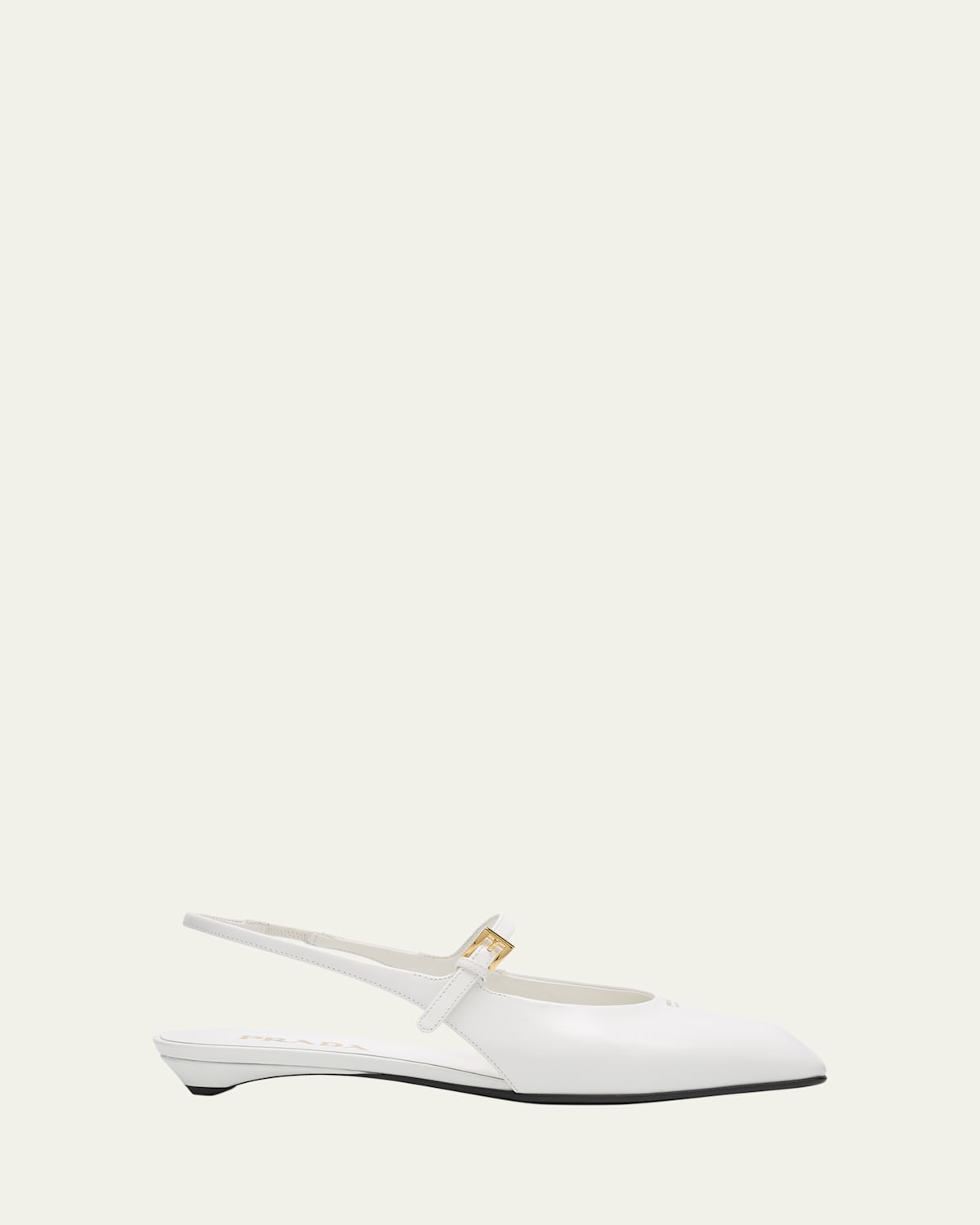 PRADA LEATHER MARY JANE SLINGBACK FLATS 