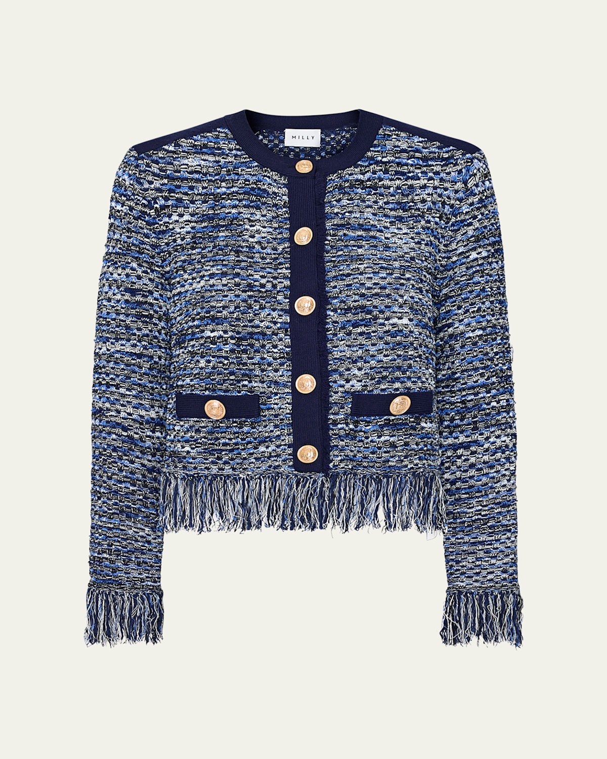 Kaia Fringe-Trim Knit Jacket