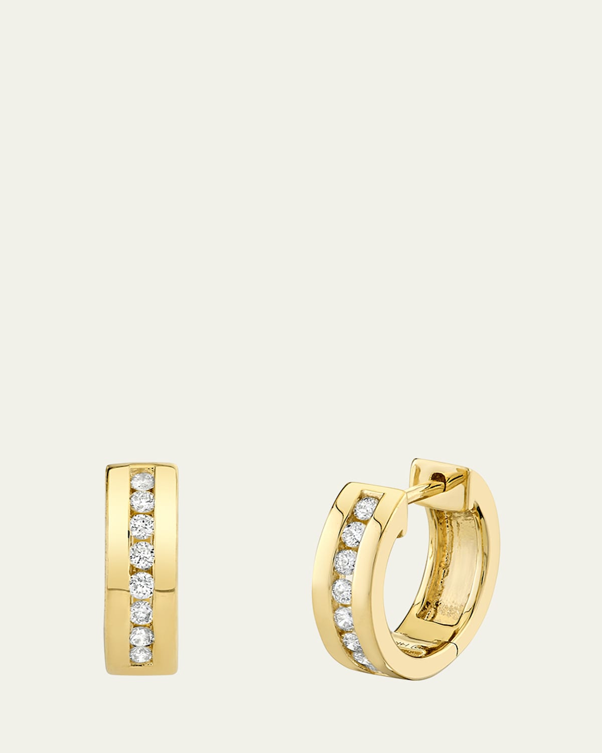 Sydney Evan Channel-Set Diamond Huggie Earrings