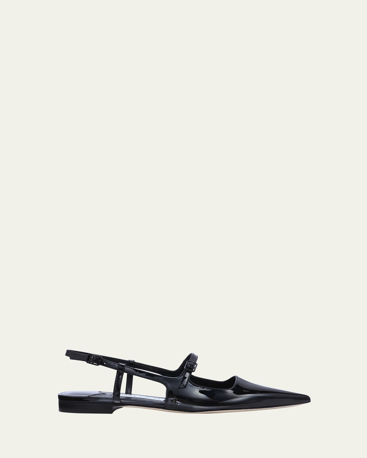 Jimmy Choo 'didi Flat' Black Ballerinas With Shiny Finish In Black