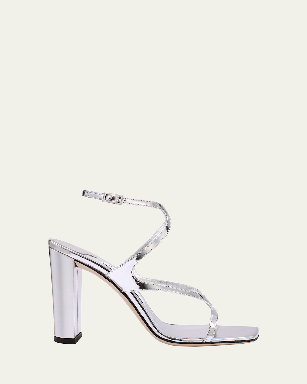 Jimmy Choo Azie Metallic Ankle-strap Sandals In Silver