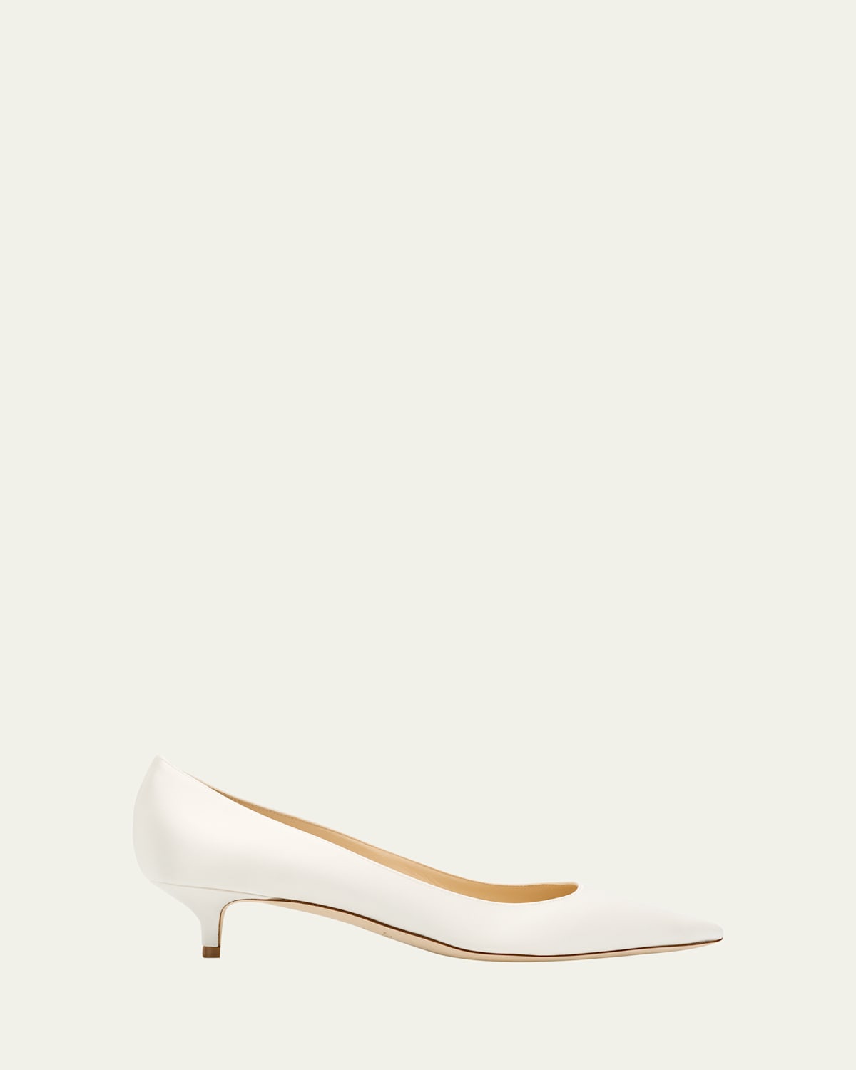 Jimmy Choo Amelia Satin Kitten-heel Pumps In Ivory