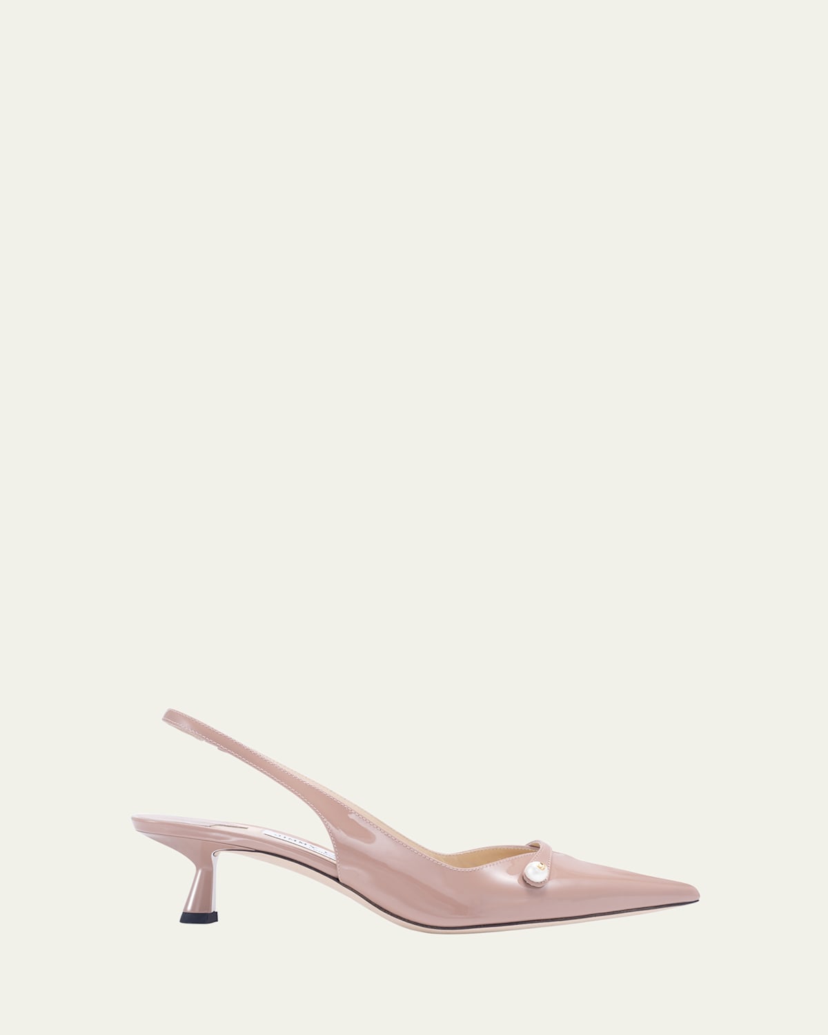 Jimmy Choo Amita Patent Pearly-Strap Slingback Pumps