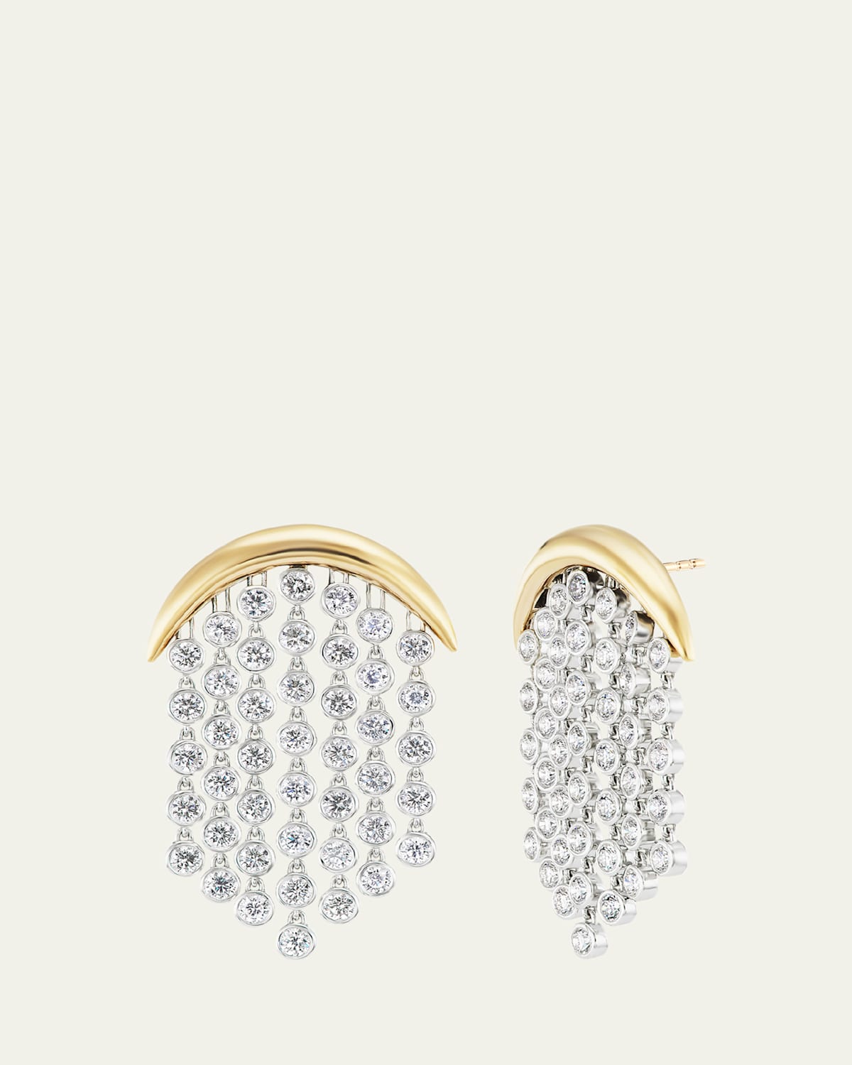 18K Gold Fringe Diamond Earrings