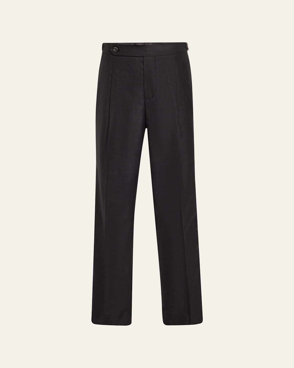 Brunello Cucinelli Men's Pleated Formal Pants With Side Tabs In Charcoal