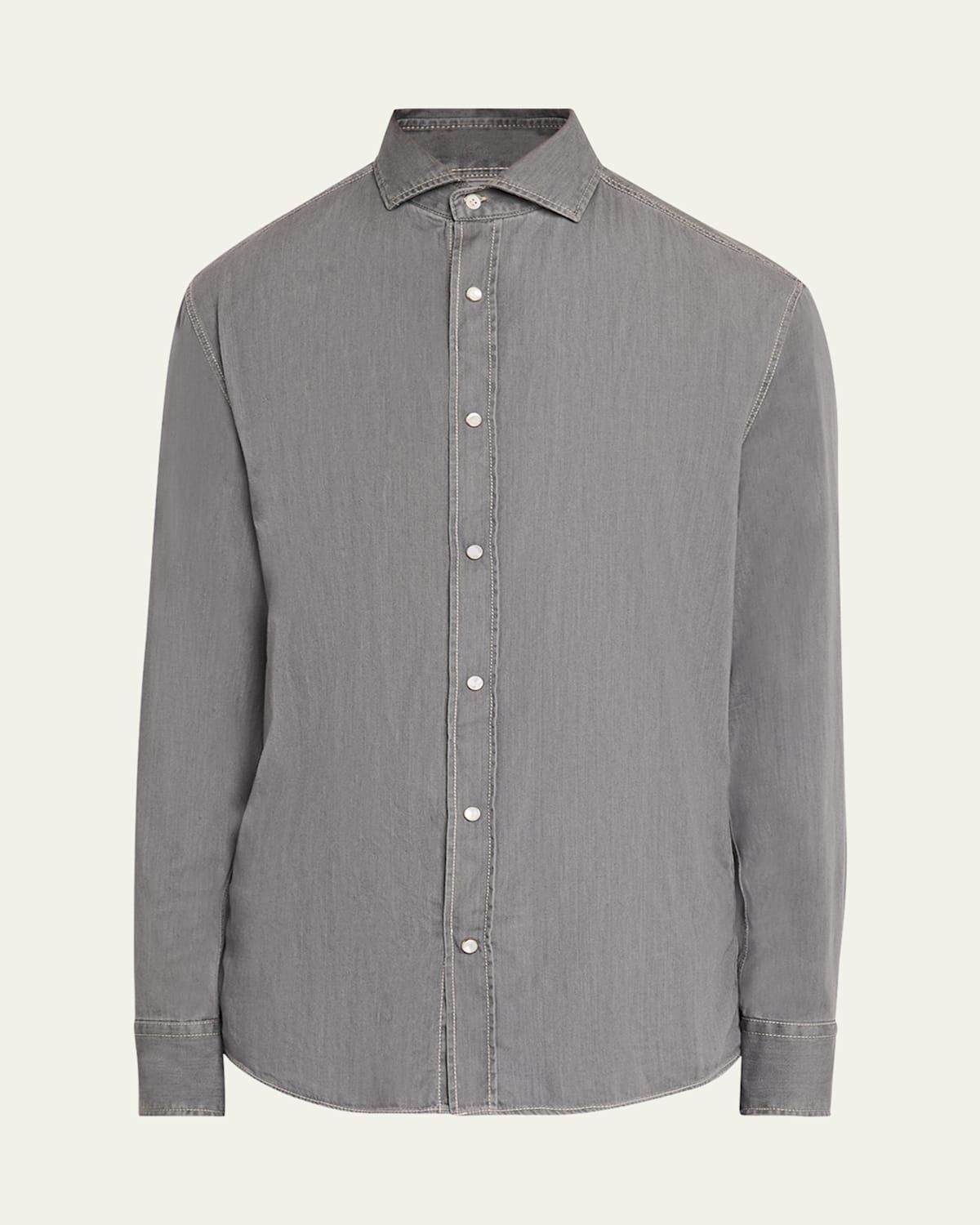 Men's Denim Snap-Front Sport Shirt